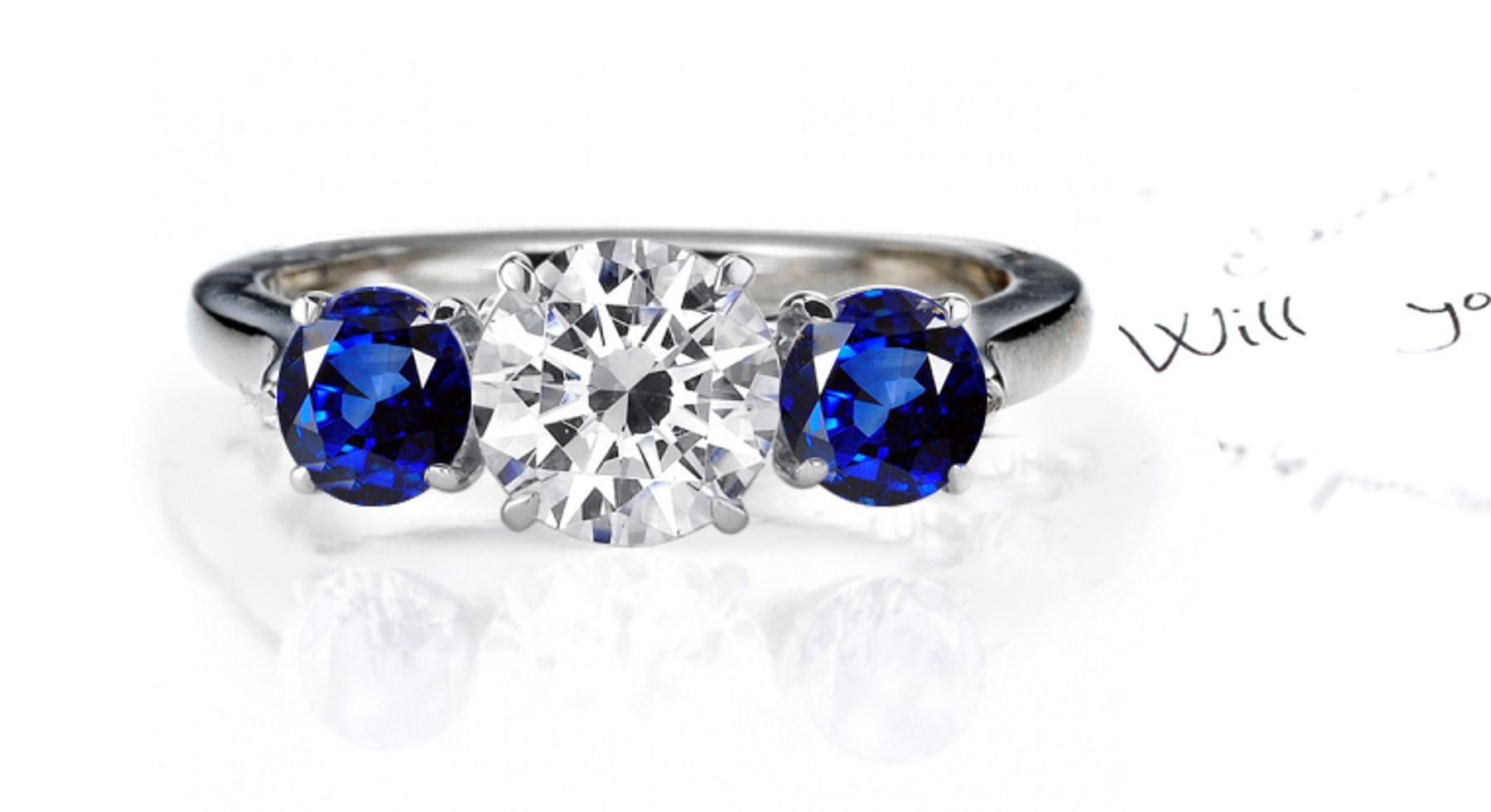 Classical Essential:An Exceptional Royal Blue Sapphire & Diamond Engagement Ring. 