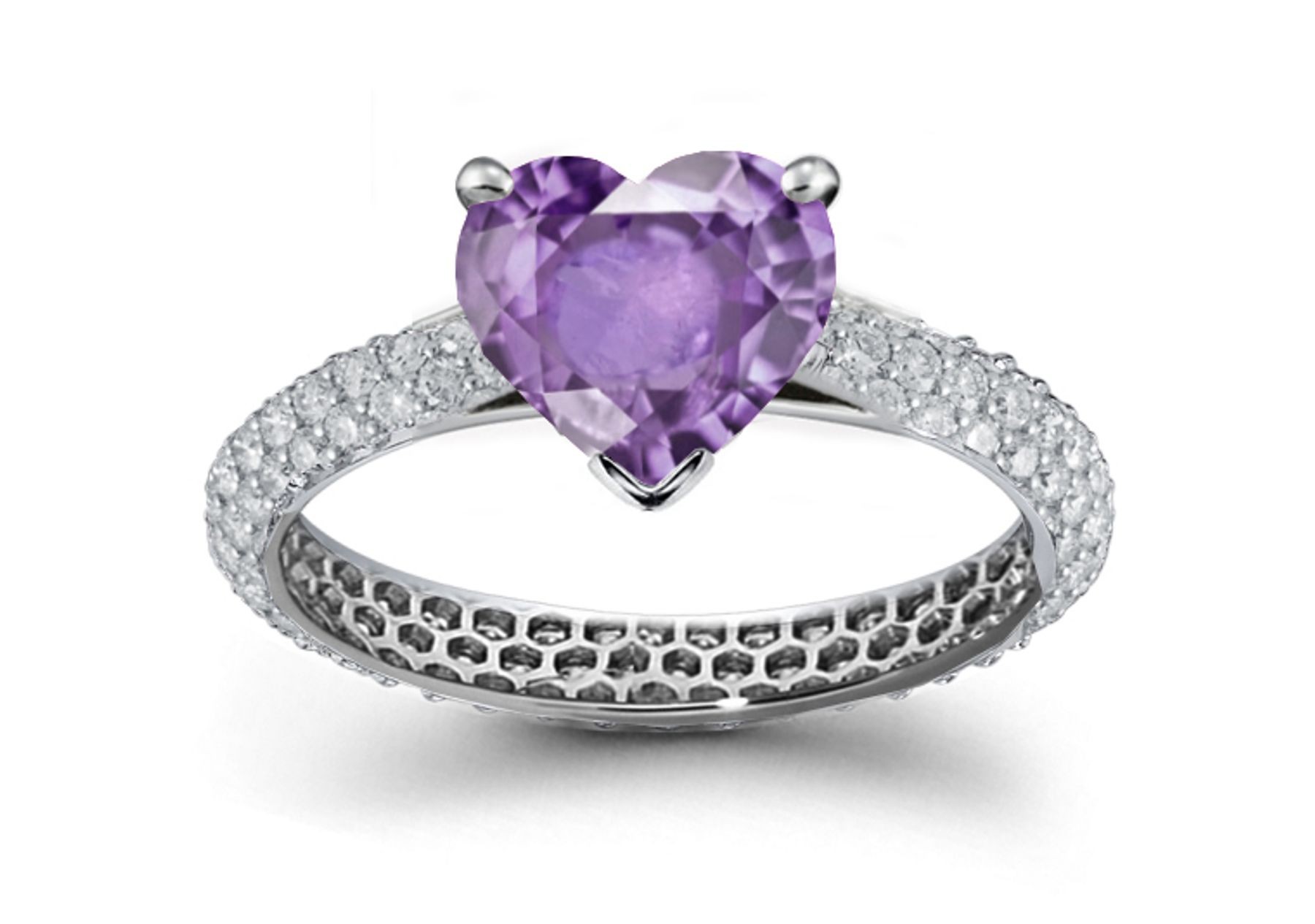 Very Popular Purple Sapphire & Diamond Ring
