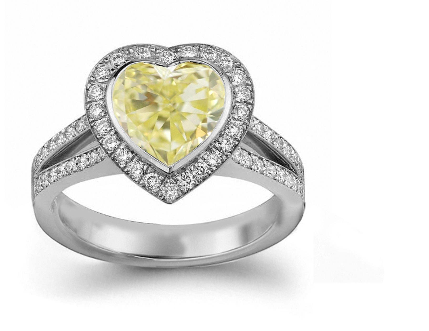 Heart Yellow Diamond Designer Ring