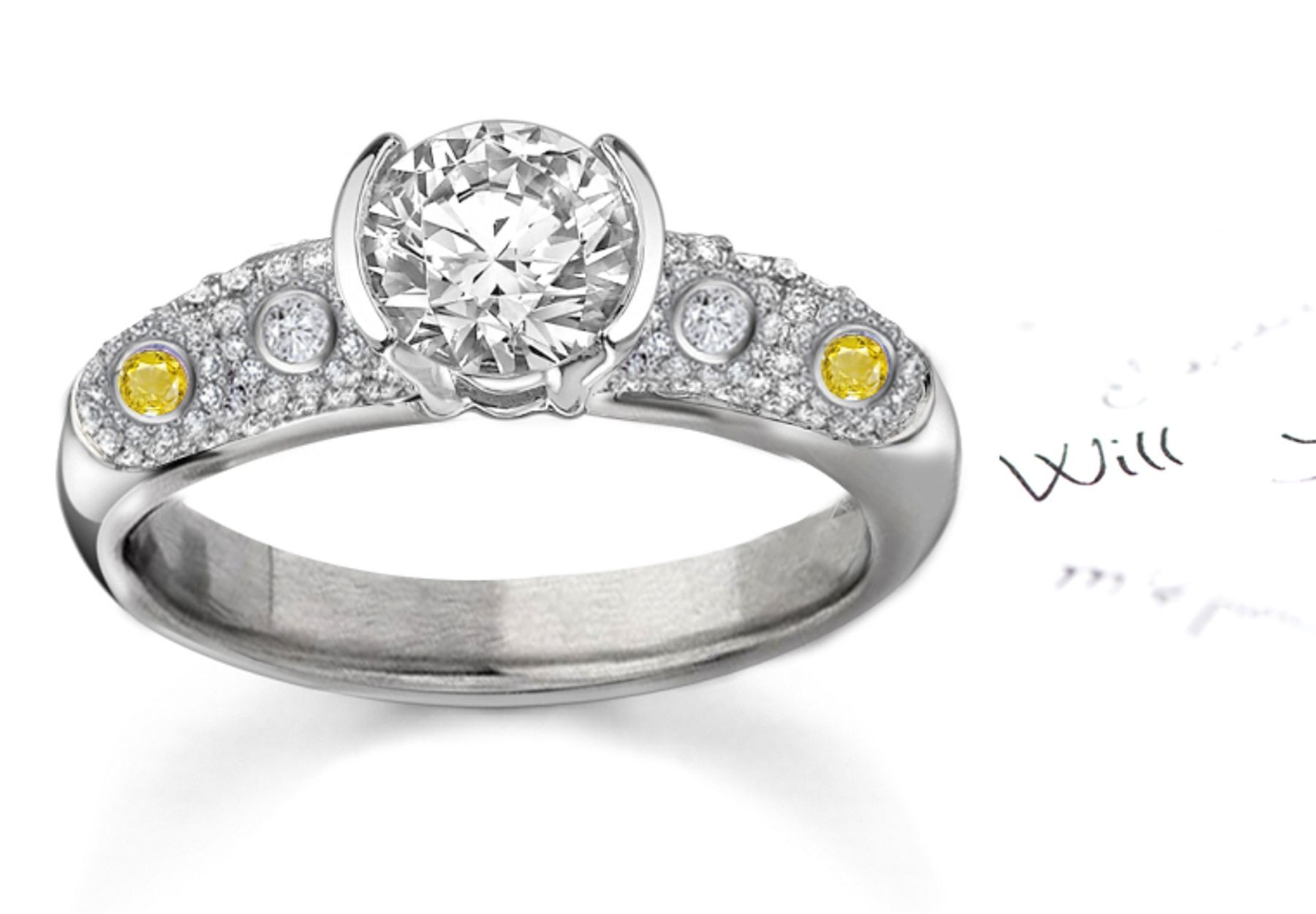 Paradise: Yellow Sapphire & Diamond Micro Pave Ring