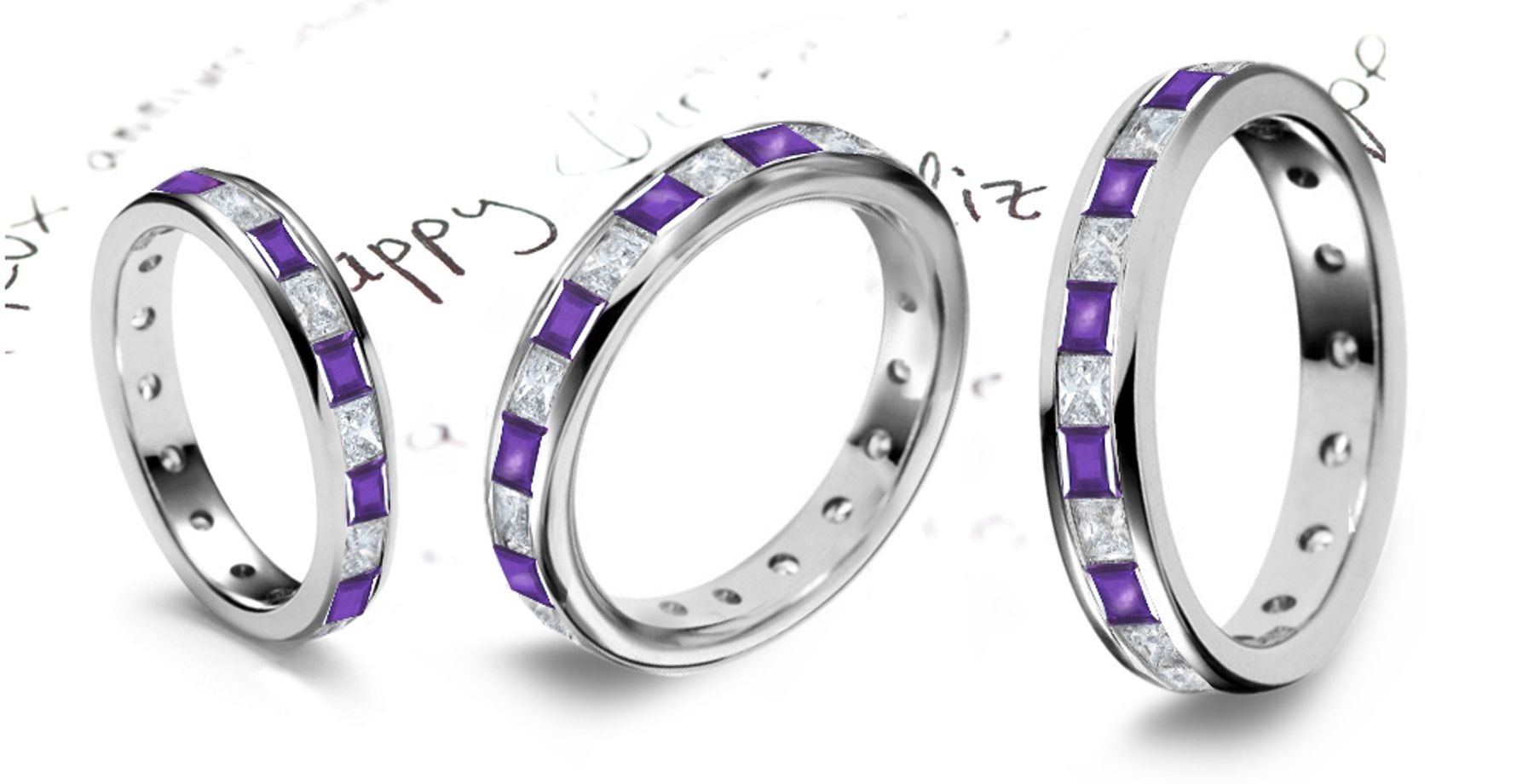 Inviting Designer Purple Sapphire Diamond Engagement Ring
