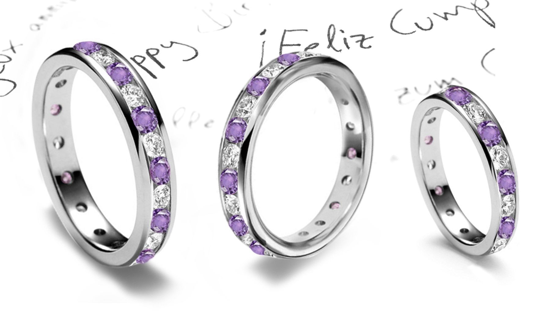 Explore Round Diamond & Round Sapphire Full Eternity Bands