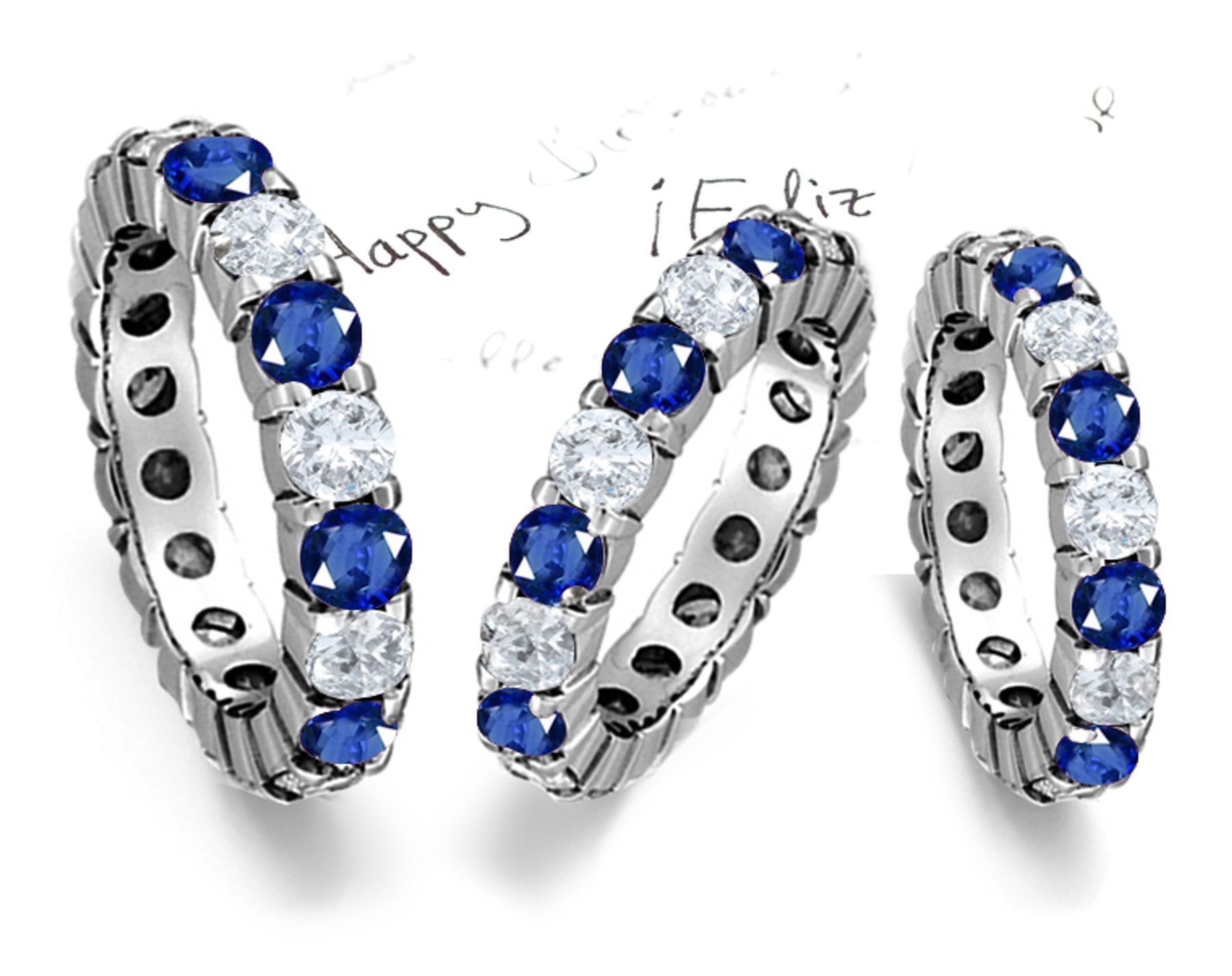 Cherish Forever: Blue Sapphire and Diamond Eternity Wedding Ring