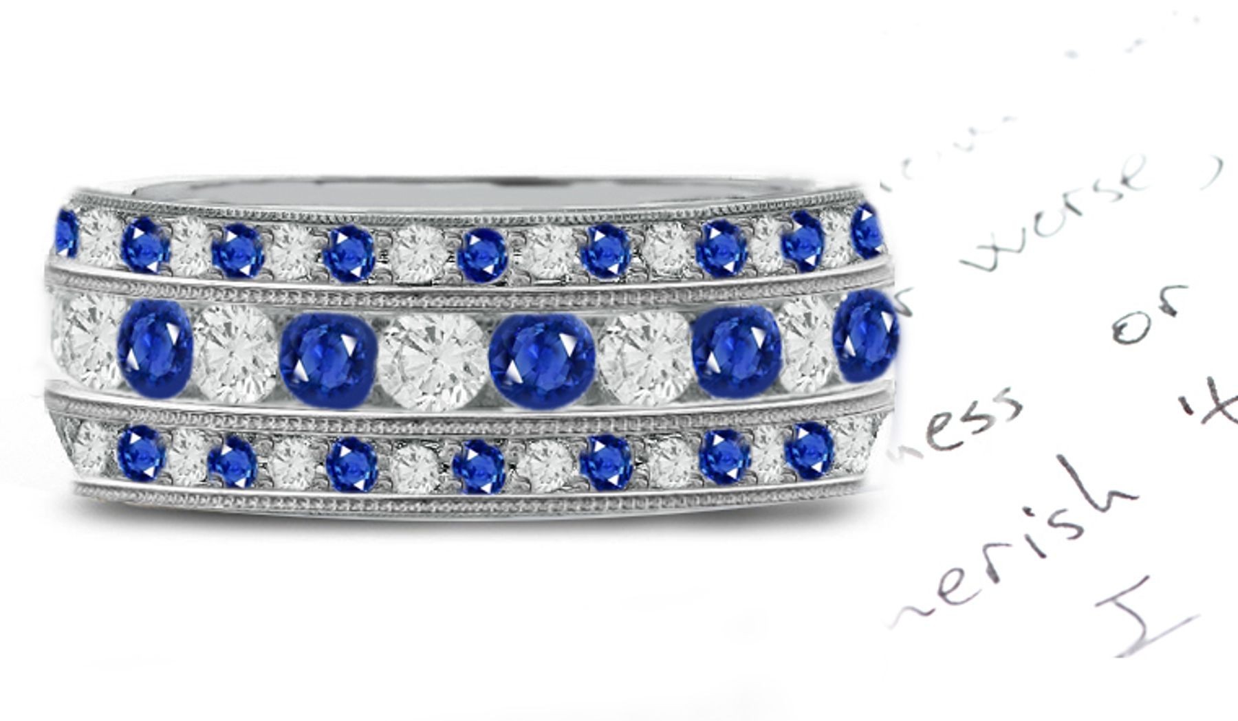 Stacked Sapphire & Diamond Eternity Band