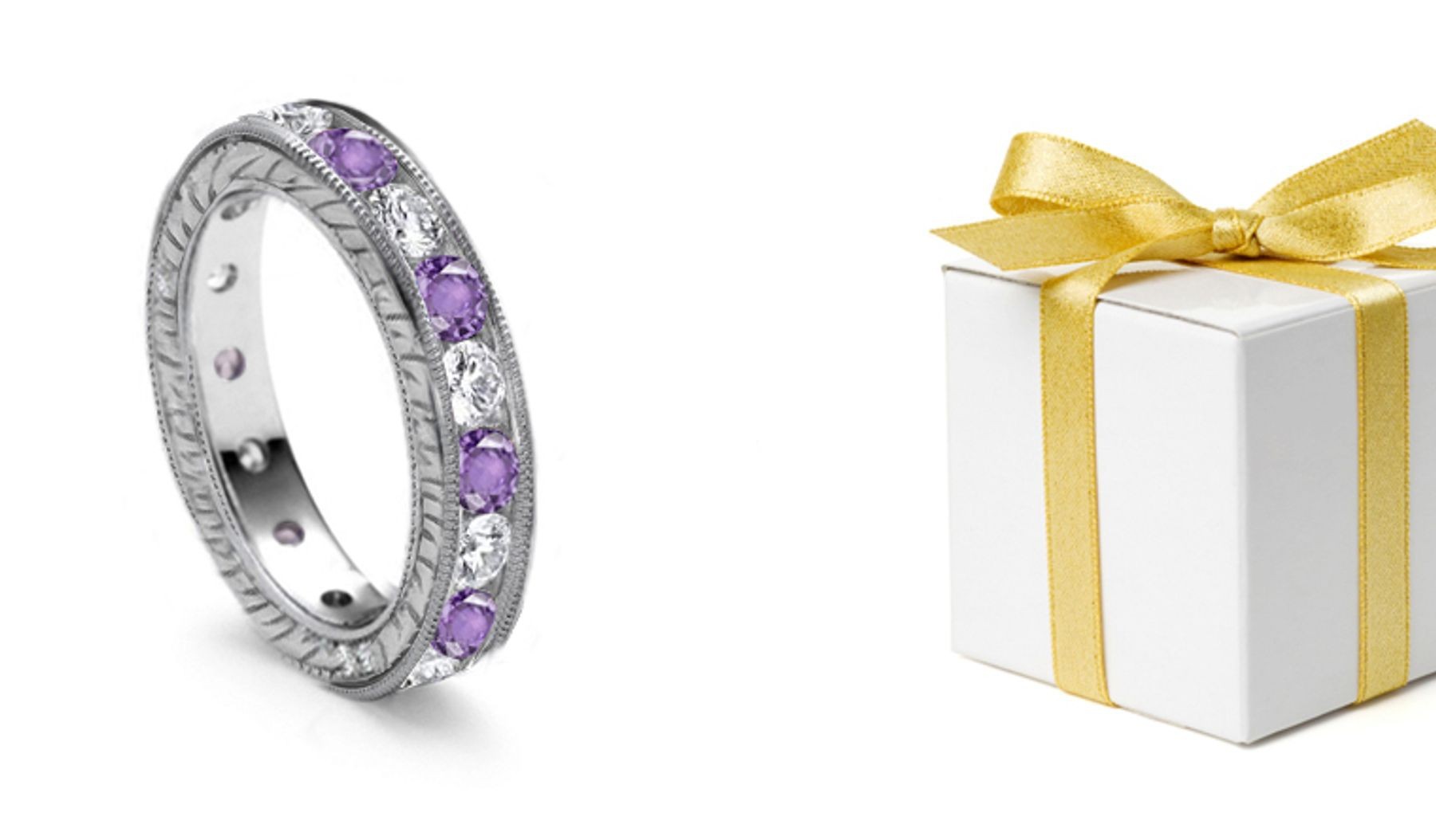 World's Top Fashion Site: Classic Purple Sapphires & Diamonds Eternity Ring