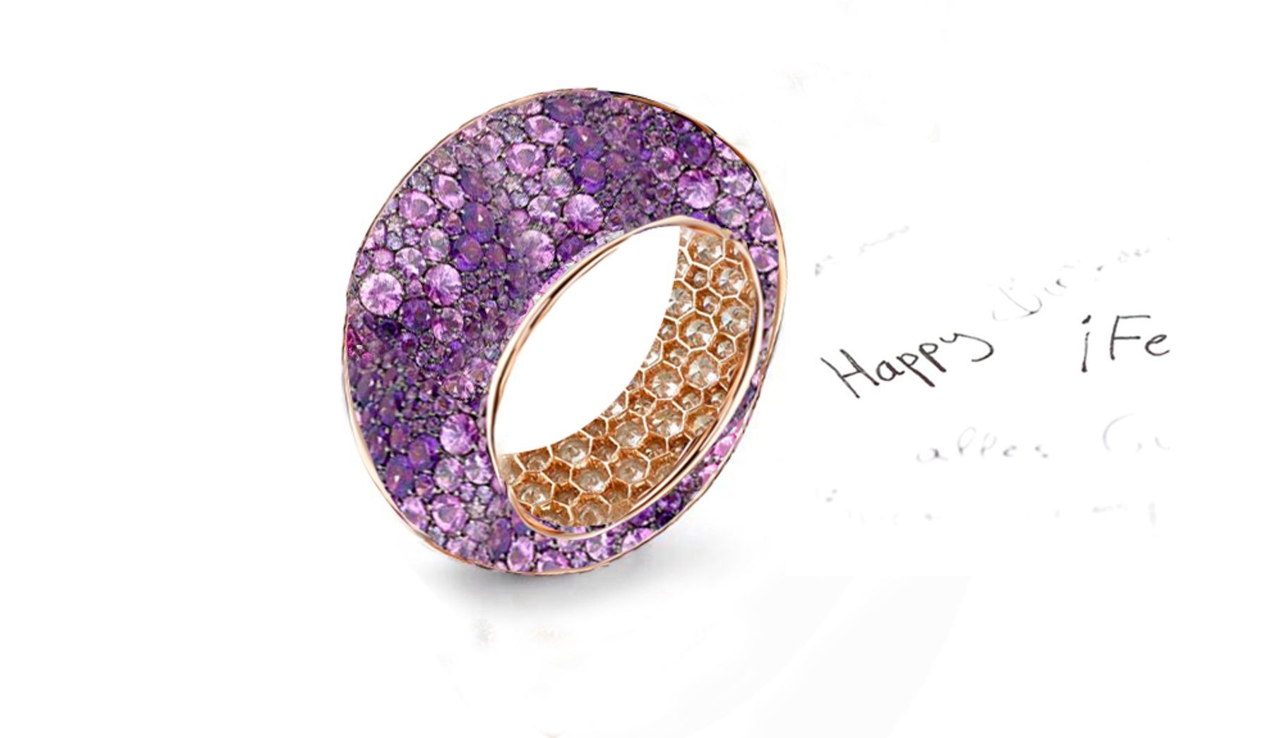 Fabulous Multi-Colored Diamonds & Precious Stones Eternity Band Rings