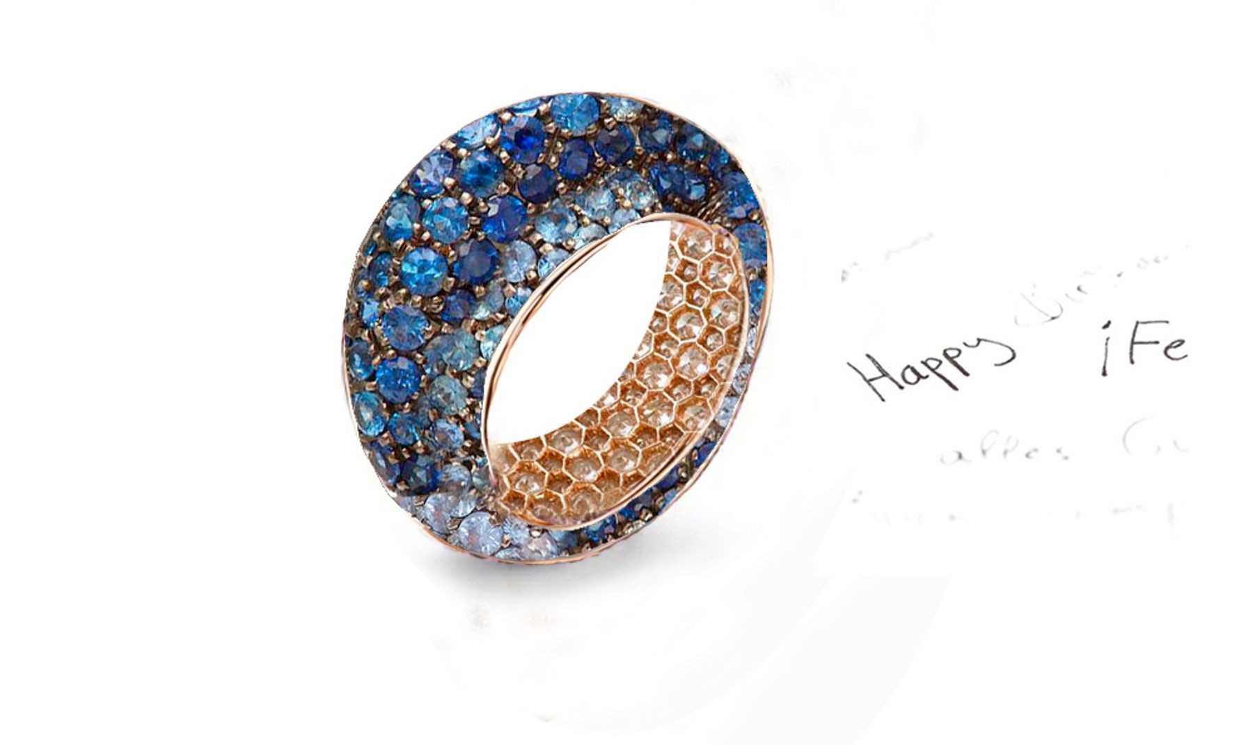 Fabulous Multi-Colored Diamonds & Precious Stones Eternity Band Rings