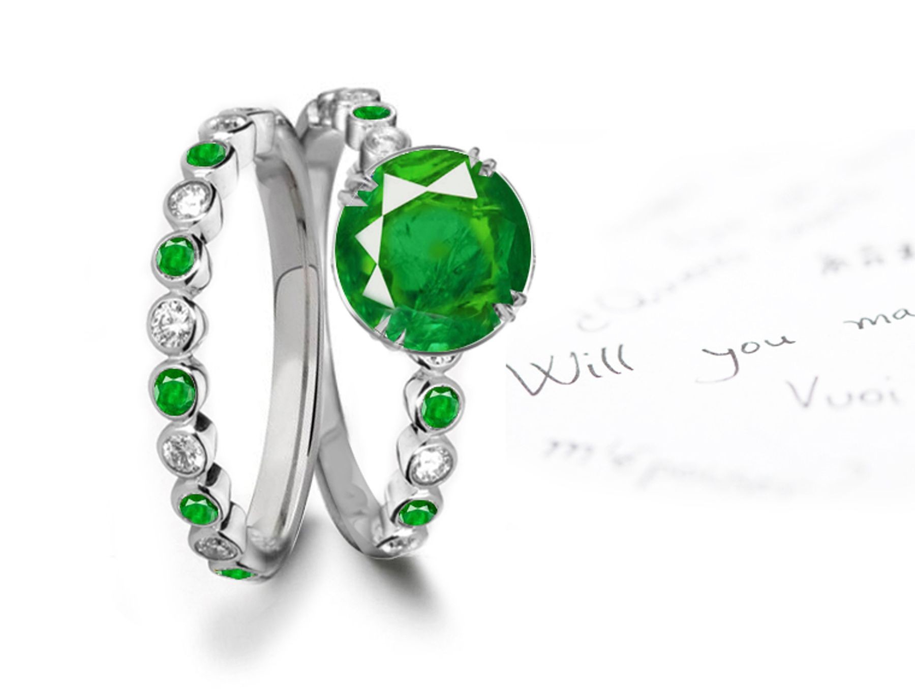 Treasures of Nature: Bezel Set Emerald Cut Diamond Ring in Smooth, Polished 14k White Gold & Enduring Tested Platinum