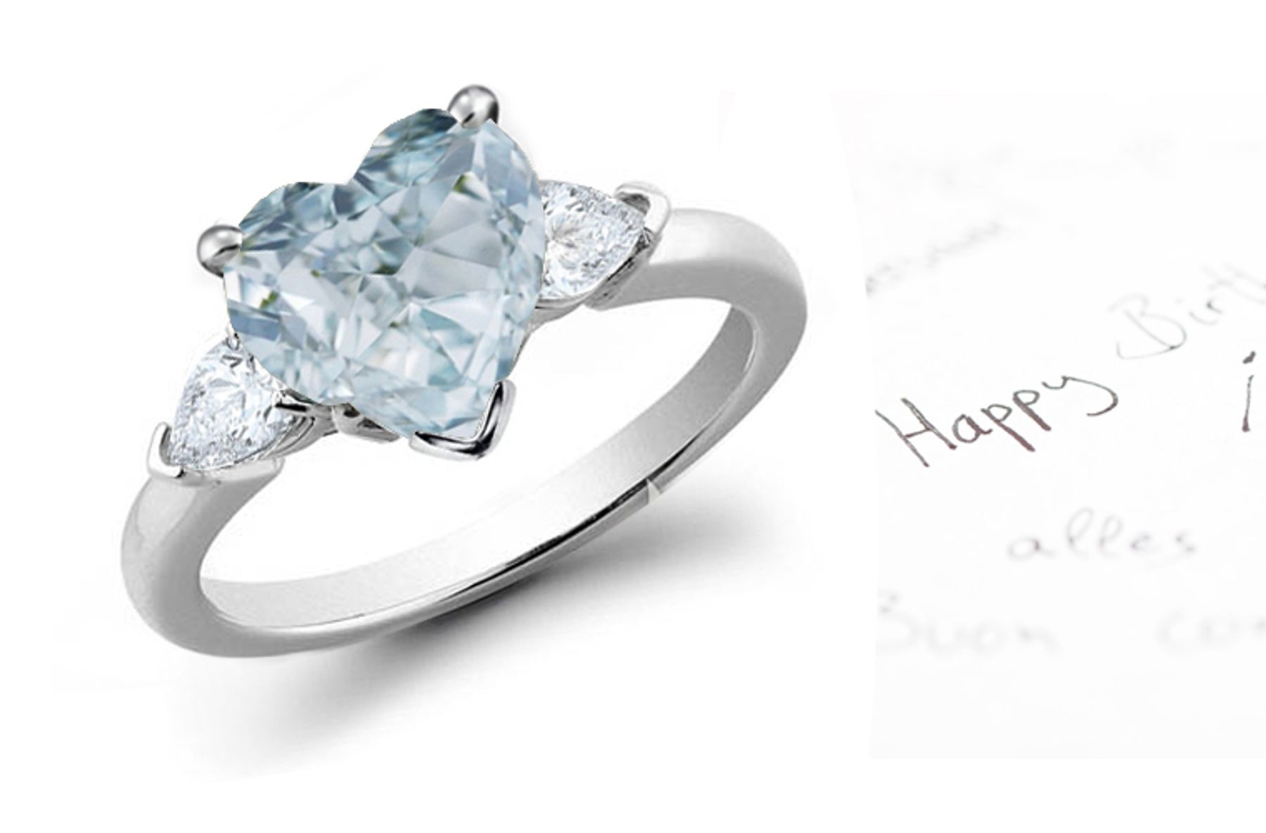 Heart Blue Diamond Designer Ring