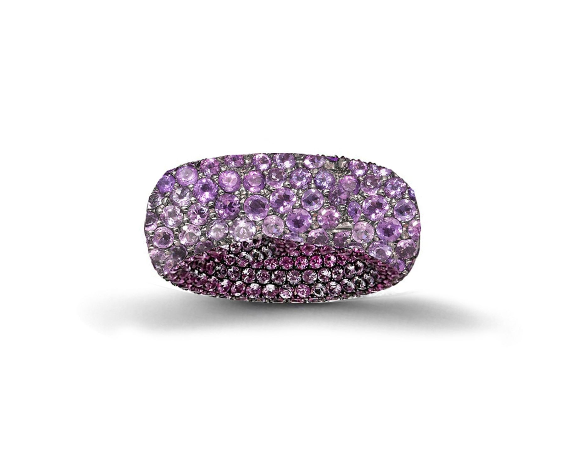 Eternity Ring with Purple Sapphires in Gold or Platinum