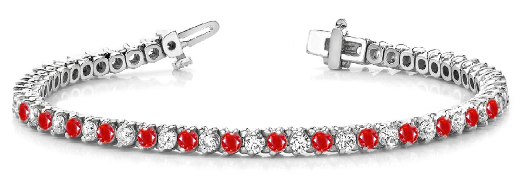 Ruby & Diamond Flexible Chain Bracelet and Necklace