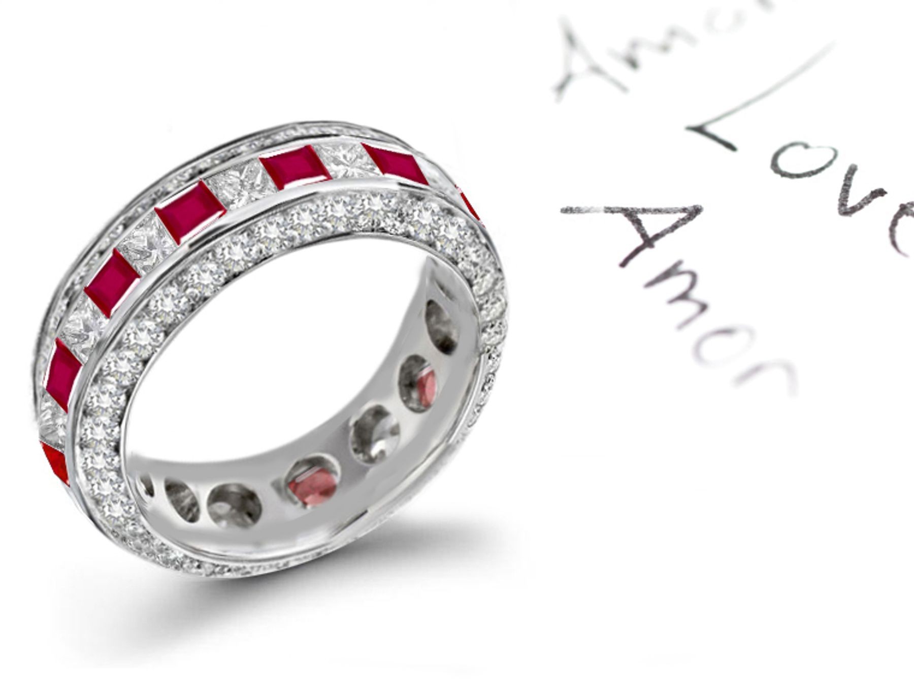 Celebrate Love: Ruby & Diamond Eternity Wedding Anniversary Band