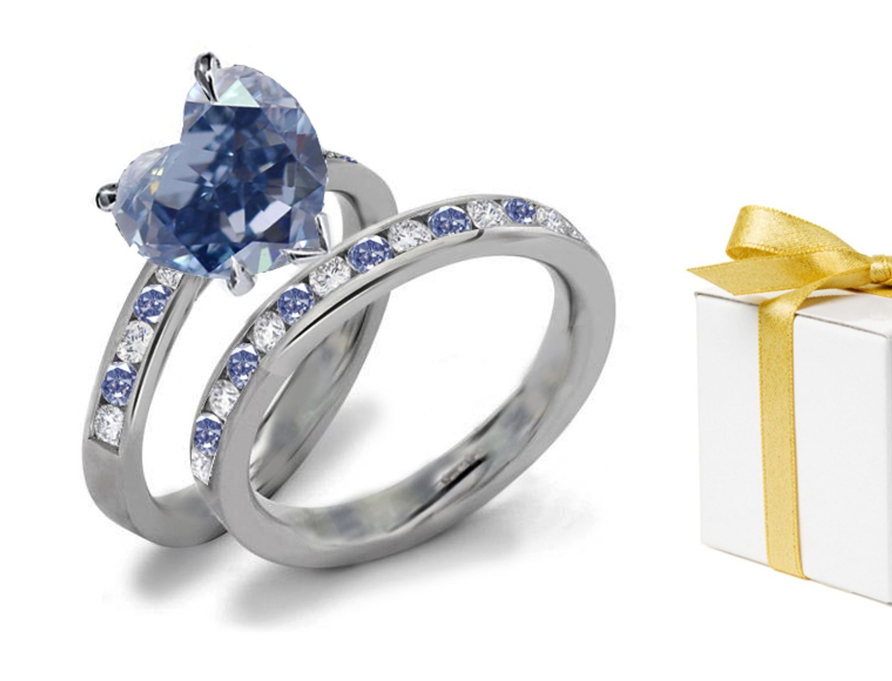 Blue Diamond & White Diamond Fancy Rings
