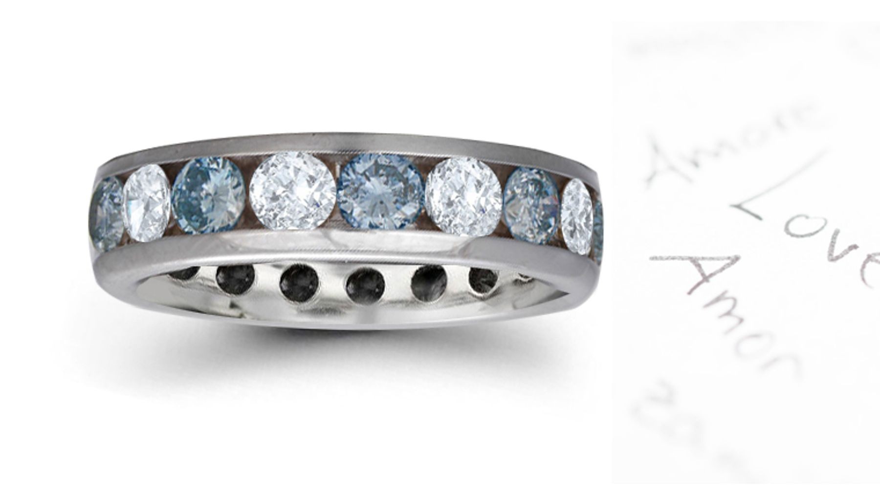 Designer Blue Diamond Wedding Bands