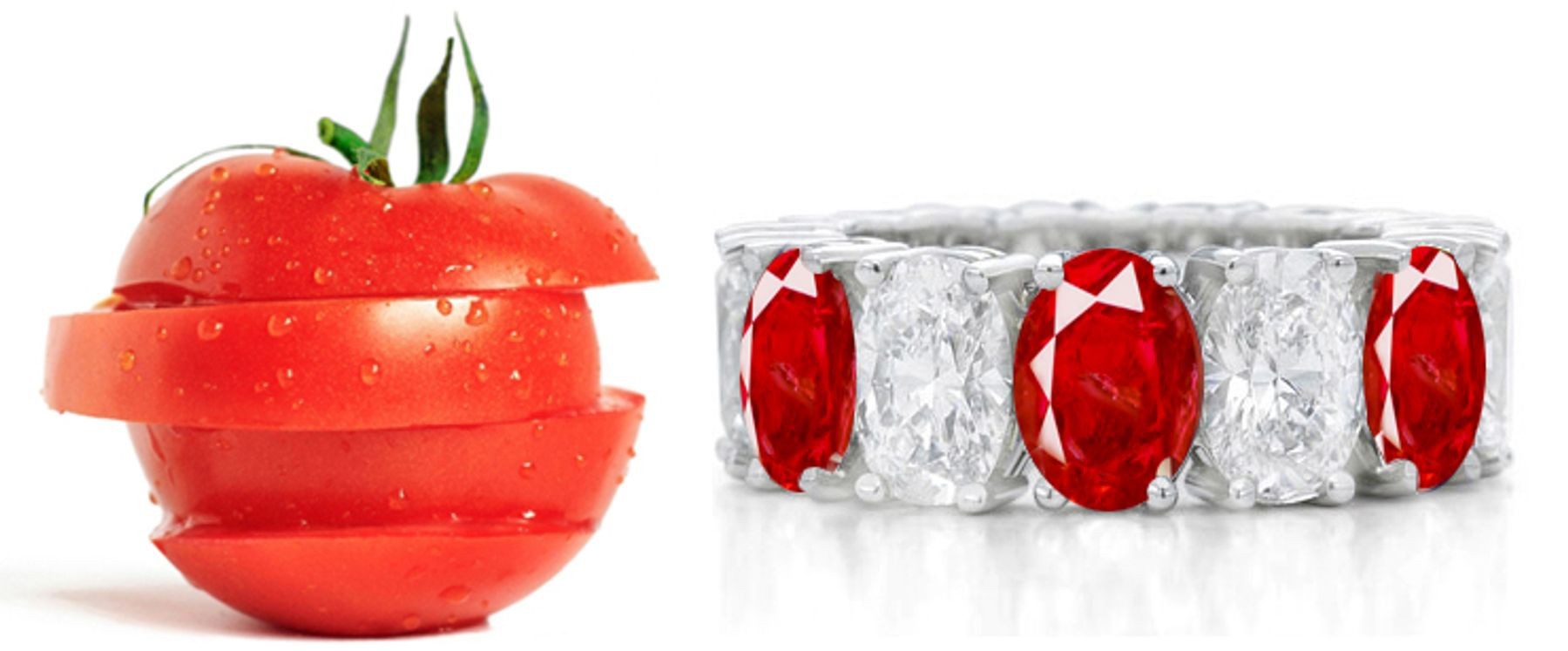  Fascinating: Gleaming Oval Ruby Diamond Eternity Wedding Ring