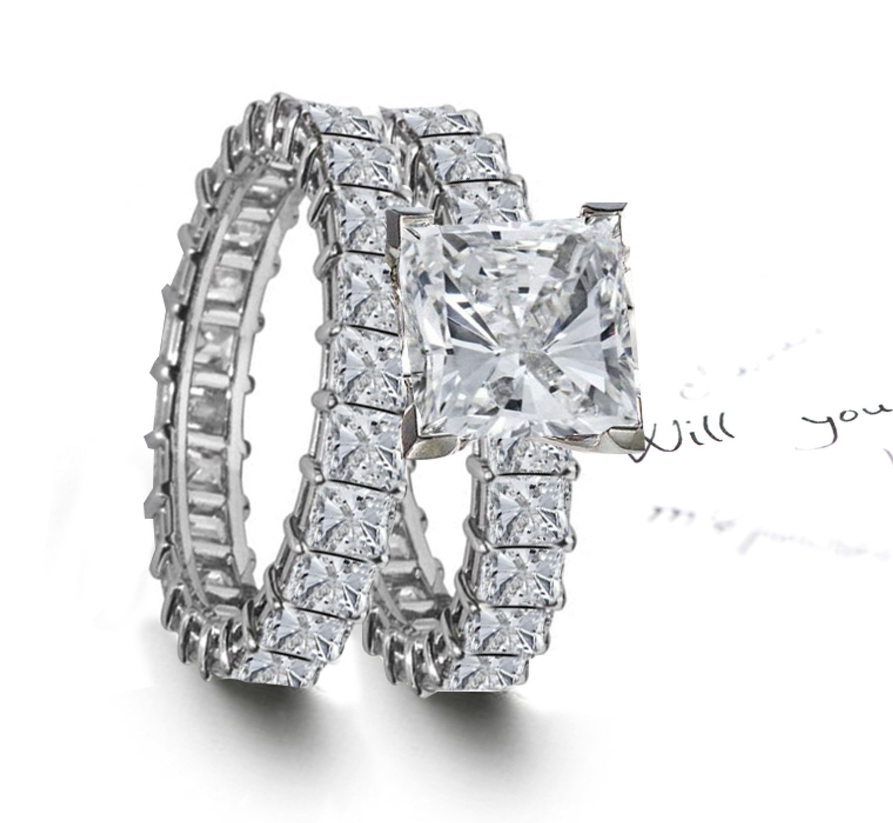 Premier Designer Diamond Engagement & Wedding Rings Set