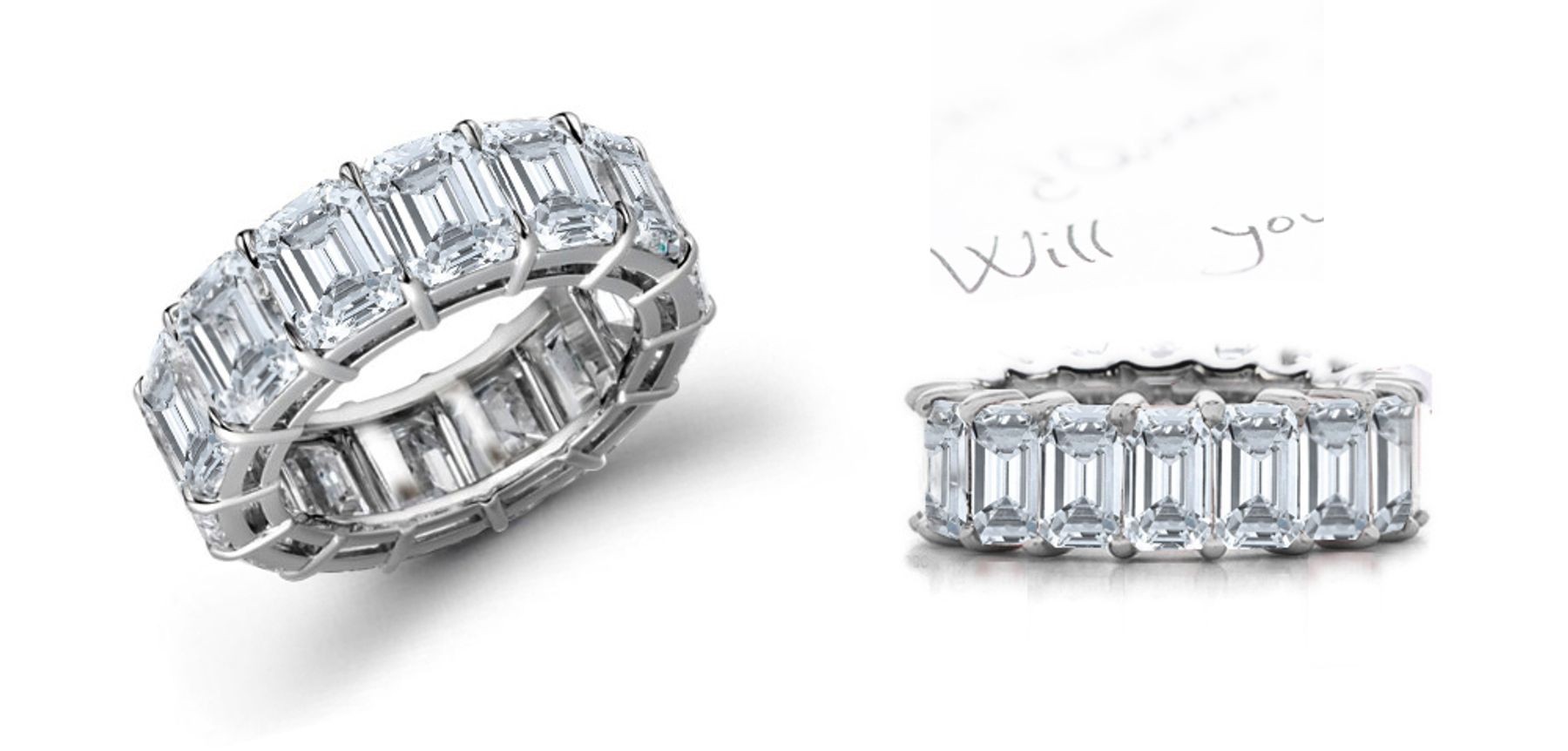 Favorite & Staple: 3.50 Carats of High-Quality Emerald Cut Diamonds Set Shared Prong in a Tailored Design