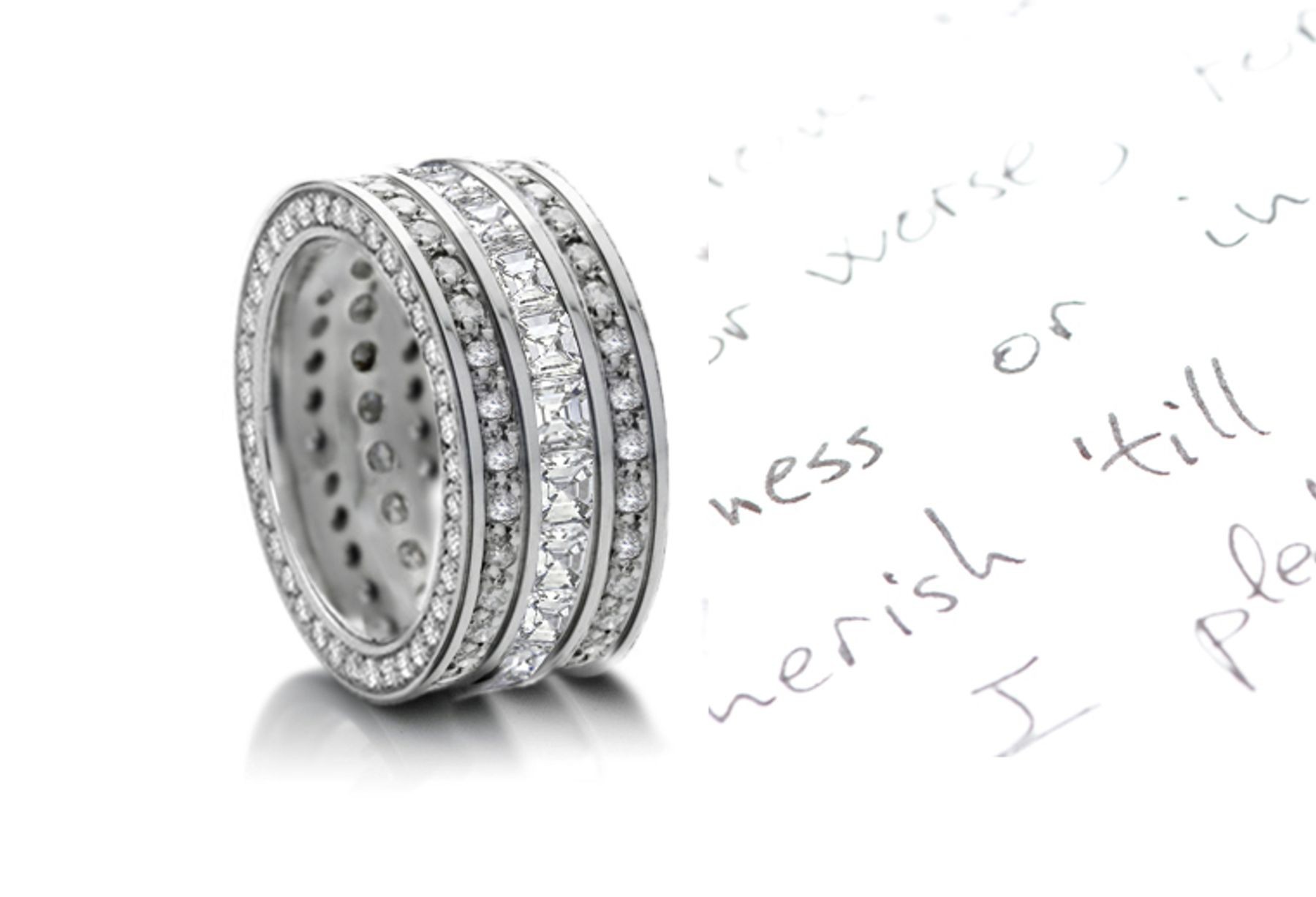 Life & Brilliance: Stunning Designer Triple Sparkling Diamond Eternity Bands