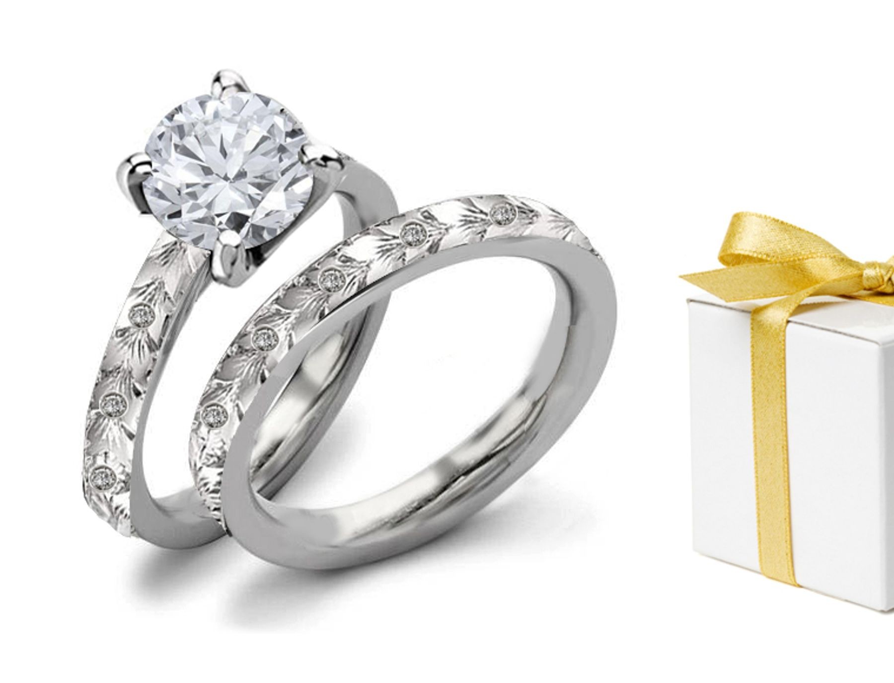 Premier Designer Diamond Engagement & Wedding Rings Set