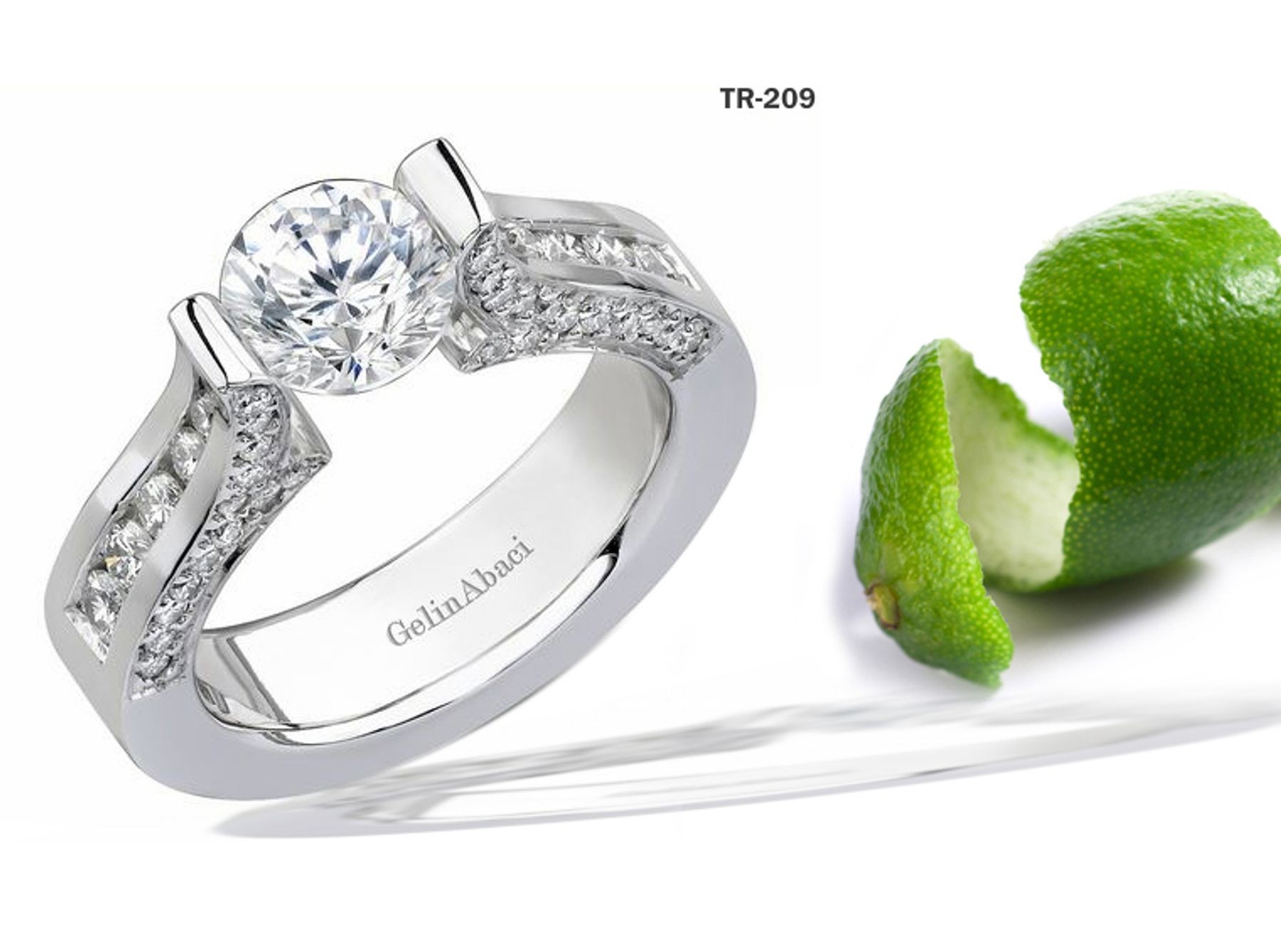 Original Design Jewelry: Tension Set Ladies Diamond Engagement Designer Rings Size 7