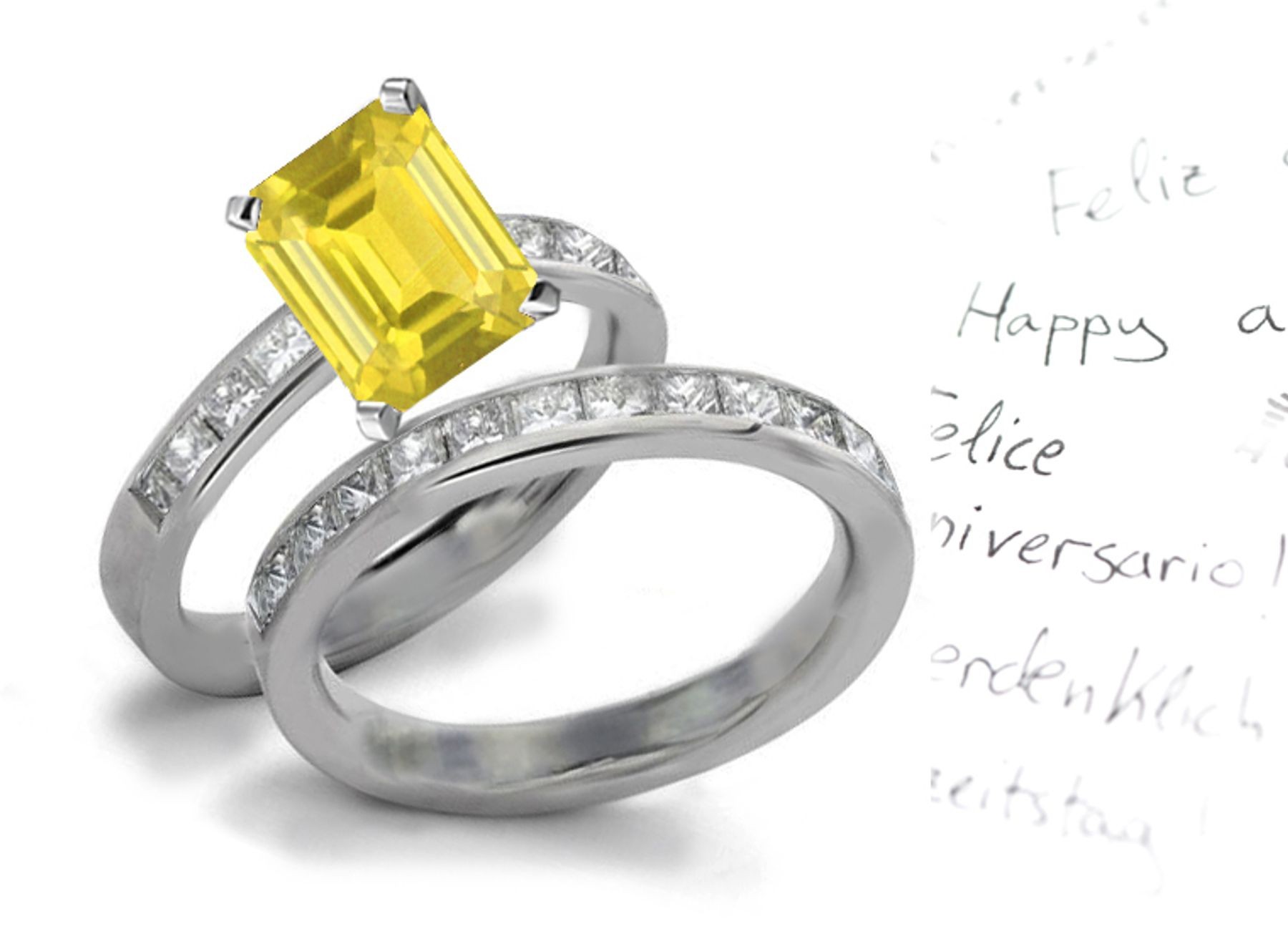 Stunning Jewels: Yellow Sapphire & Diamond Engagement & Wedding Rings in New Styles