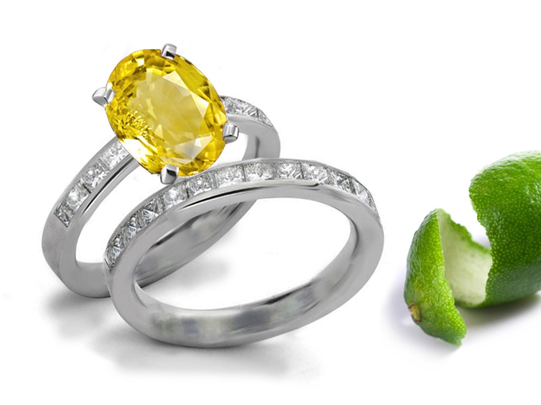Style & Design: Pure Rich Yellow Sapphire Diamond Engagement & Wedding Bands