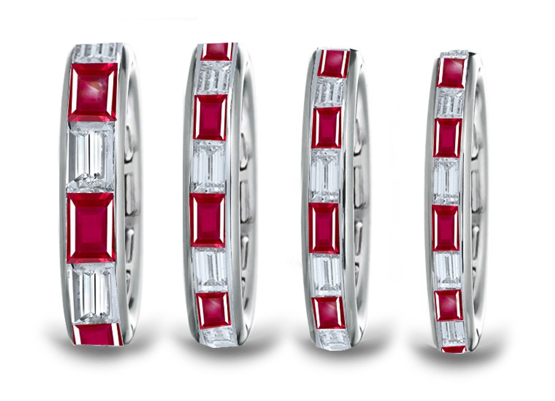 Must Have: Baguette Rubies & Diamonds Eternity Wedding Band