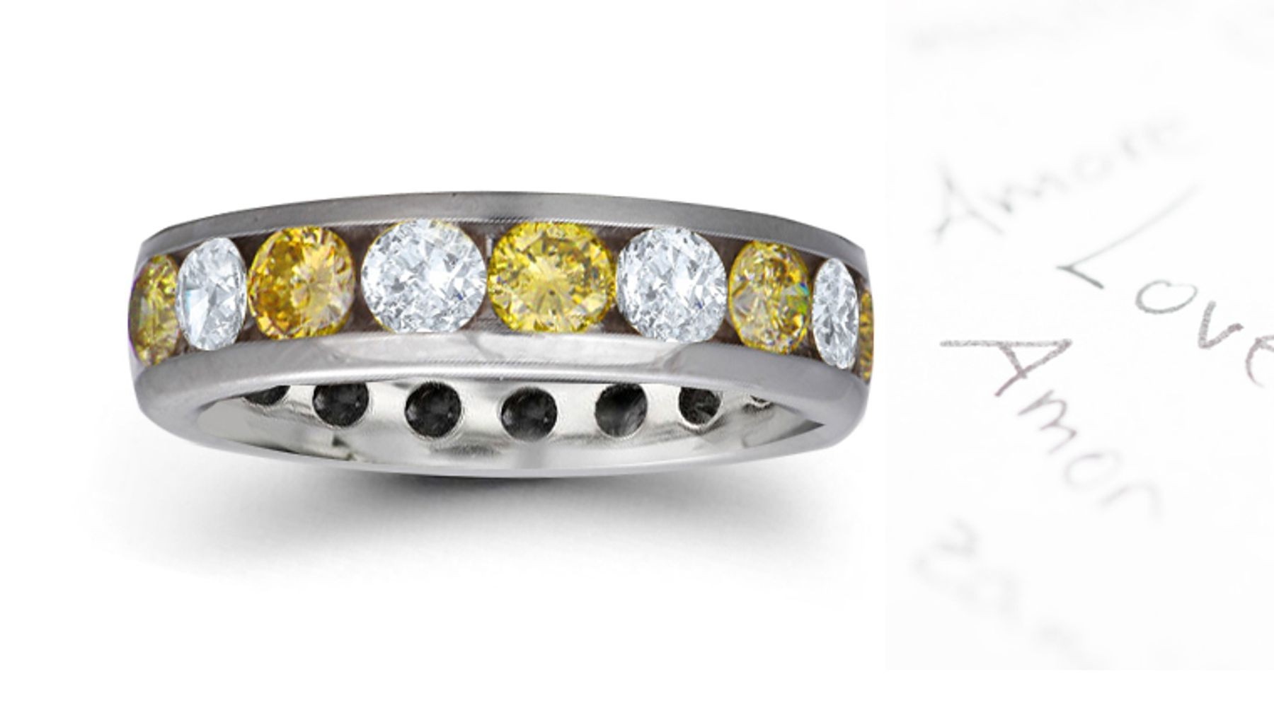 Designer Yellow Diamond Wedding Bands