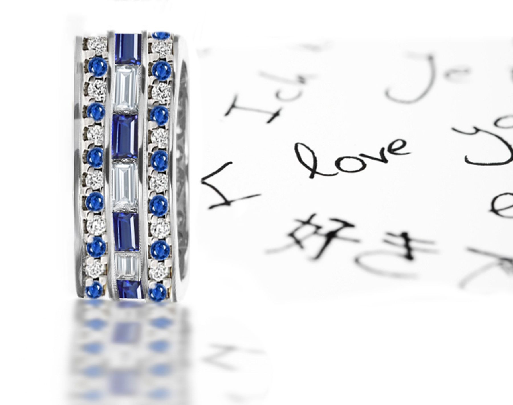 Stacked Sapphire Diamond Eternity Band