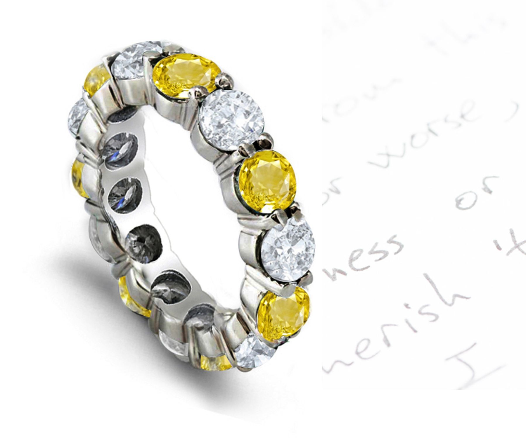 New Arrivals - Sun Yellow Sapphire & Diamond Ring Shows Saffron Color Fire