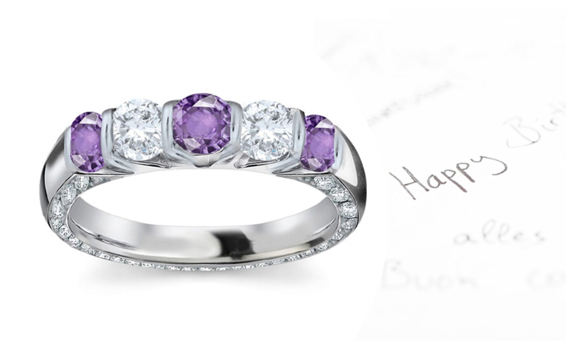 Celebrate Designer Diamond Purple Sapphire Eternity Bands