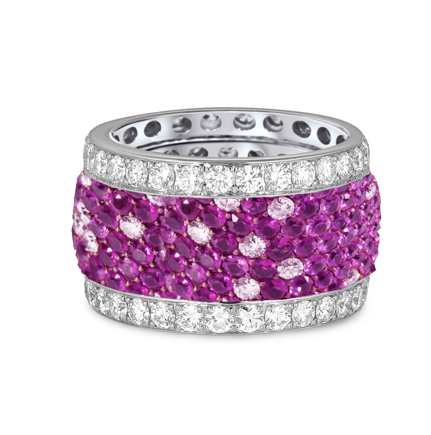 Channel Set, Prong & pave Diamonds & Colored Stones Eternity Band Rings Available in Gold or Platinum