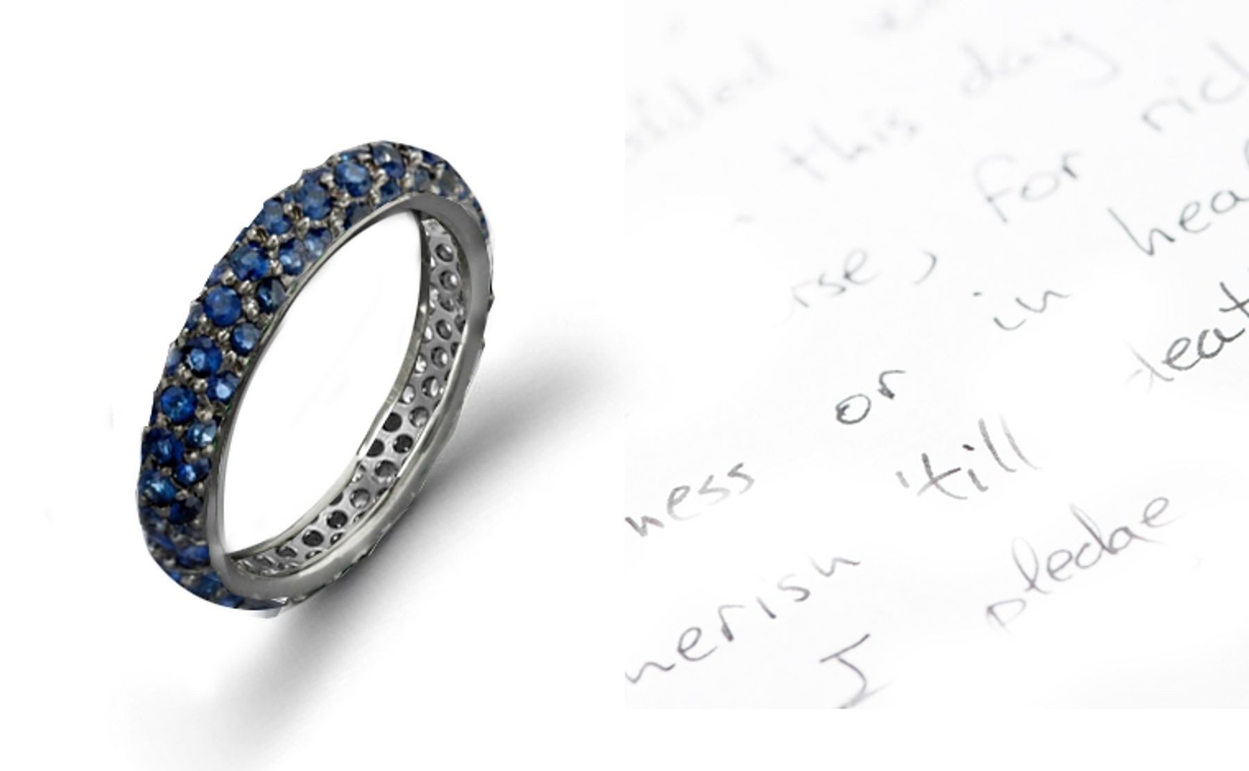 Platinum MicropavéGlazed Diamond & Sapphire Eternity Band