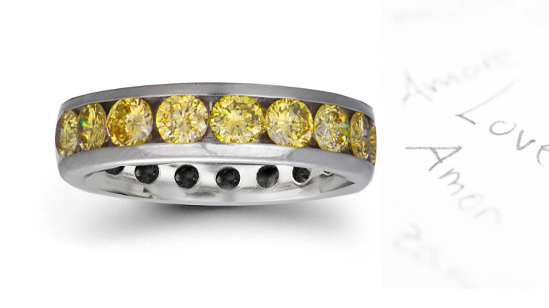 Designer Yellow Diamond Wedding Bands