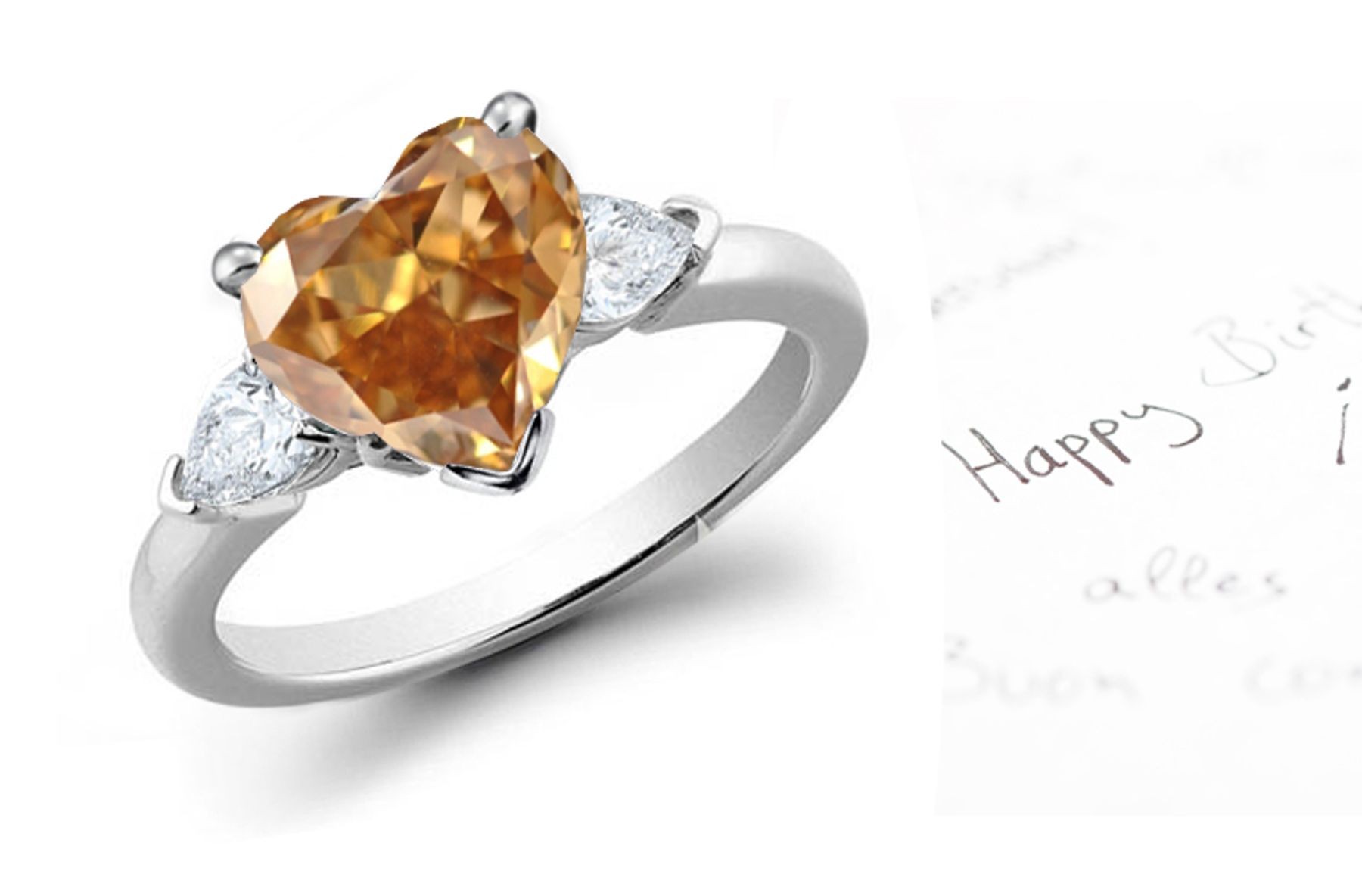 Heart Brown Diamond Designer Ring