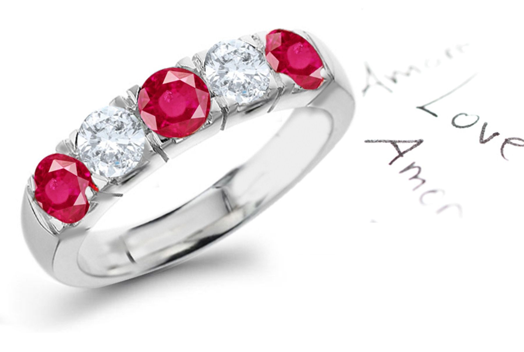 Special Effects: Gold Ruby & Diamond Wedding Anniversary Eternity Ring