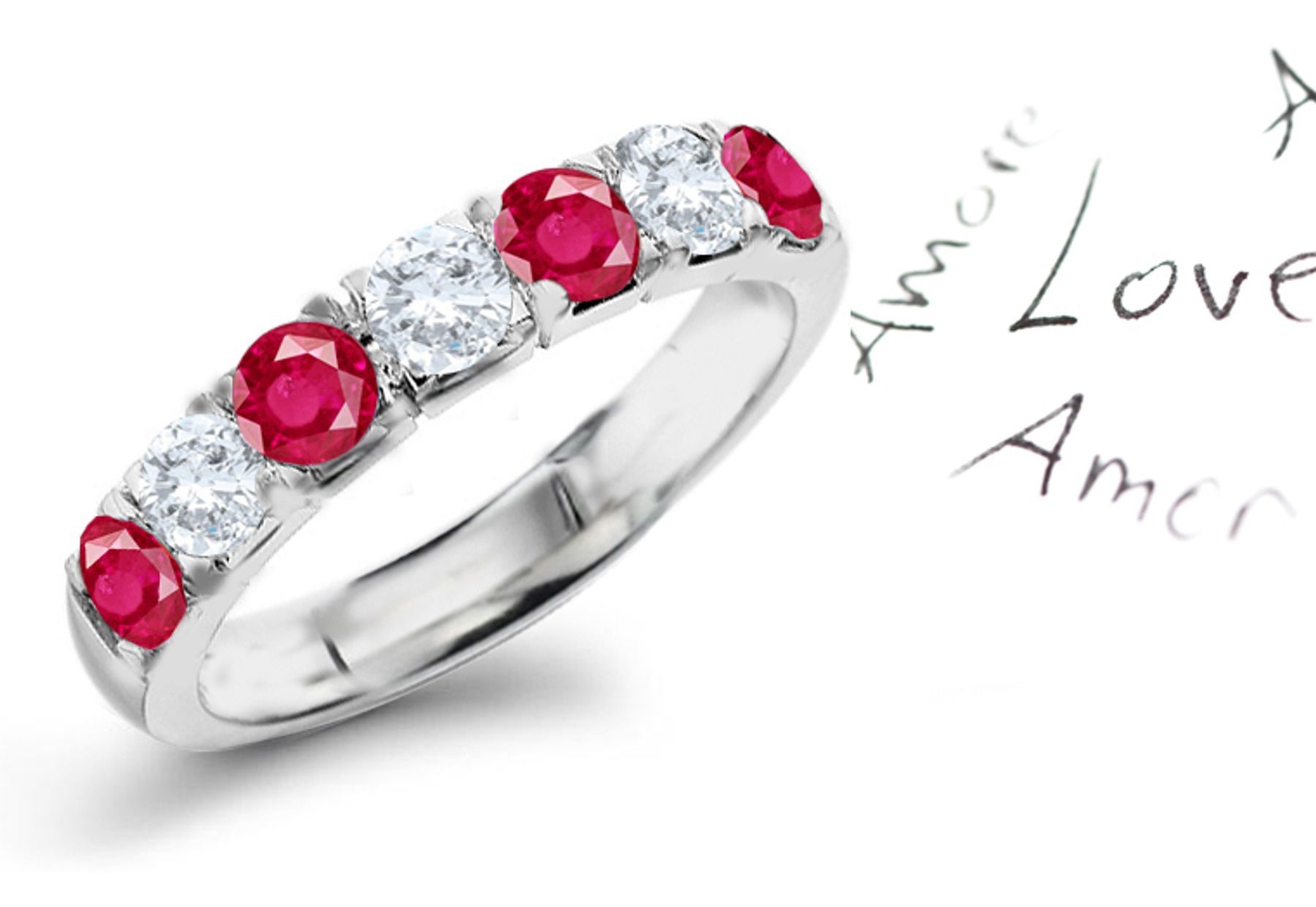 Fire Engine Red: Lovely Ruby & Diamond Wedding Anniversary Eternity Ring