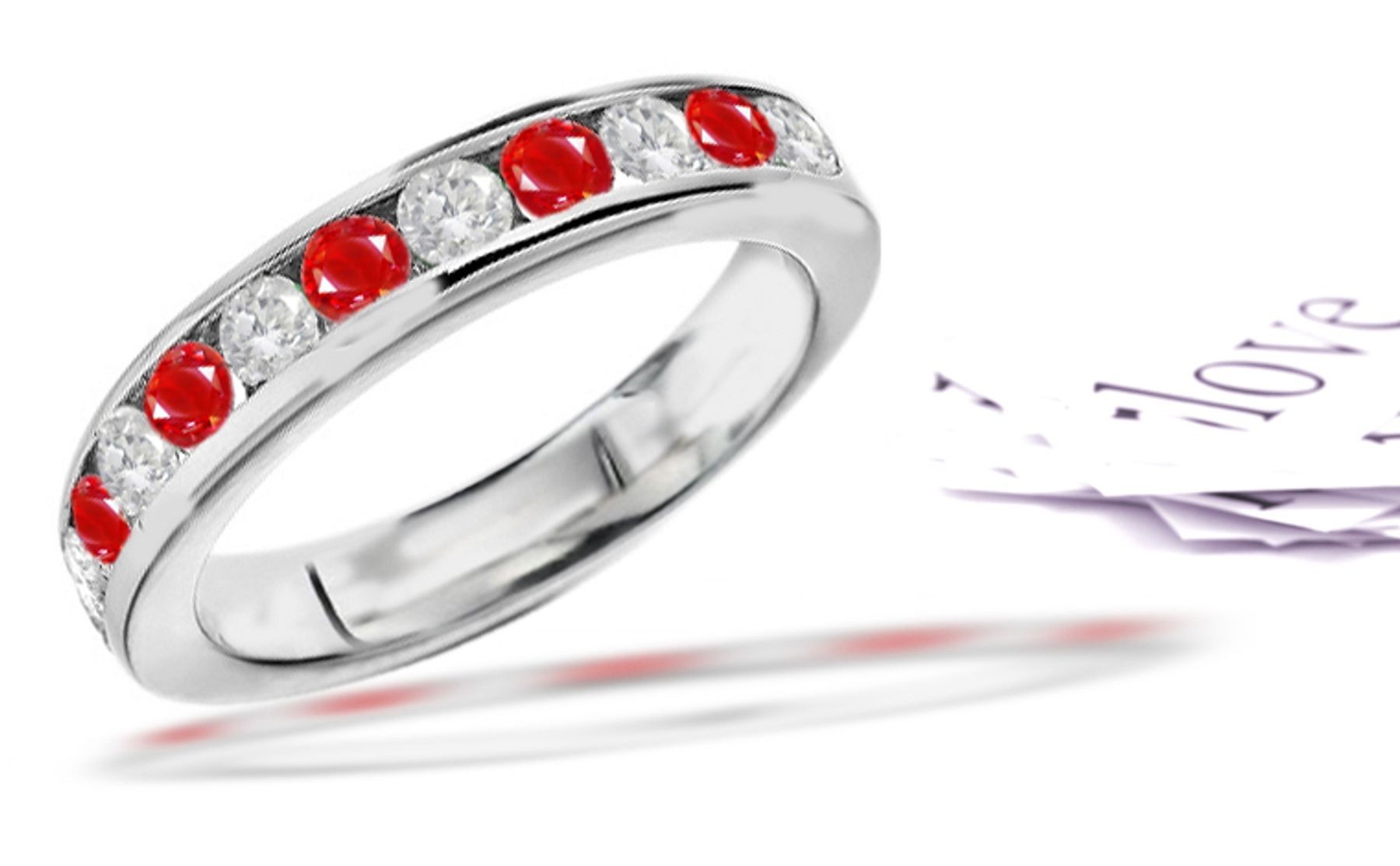 Love Stories: Platinum Ruby & Diamond Wedding Anniversary Eternity Ring