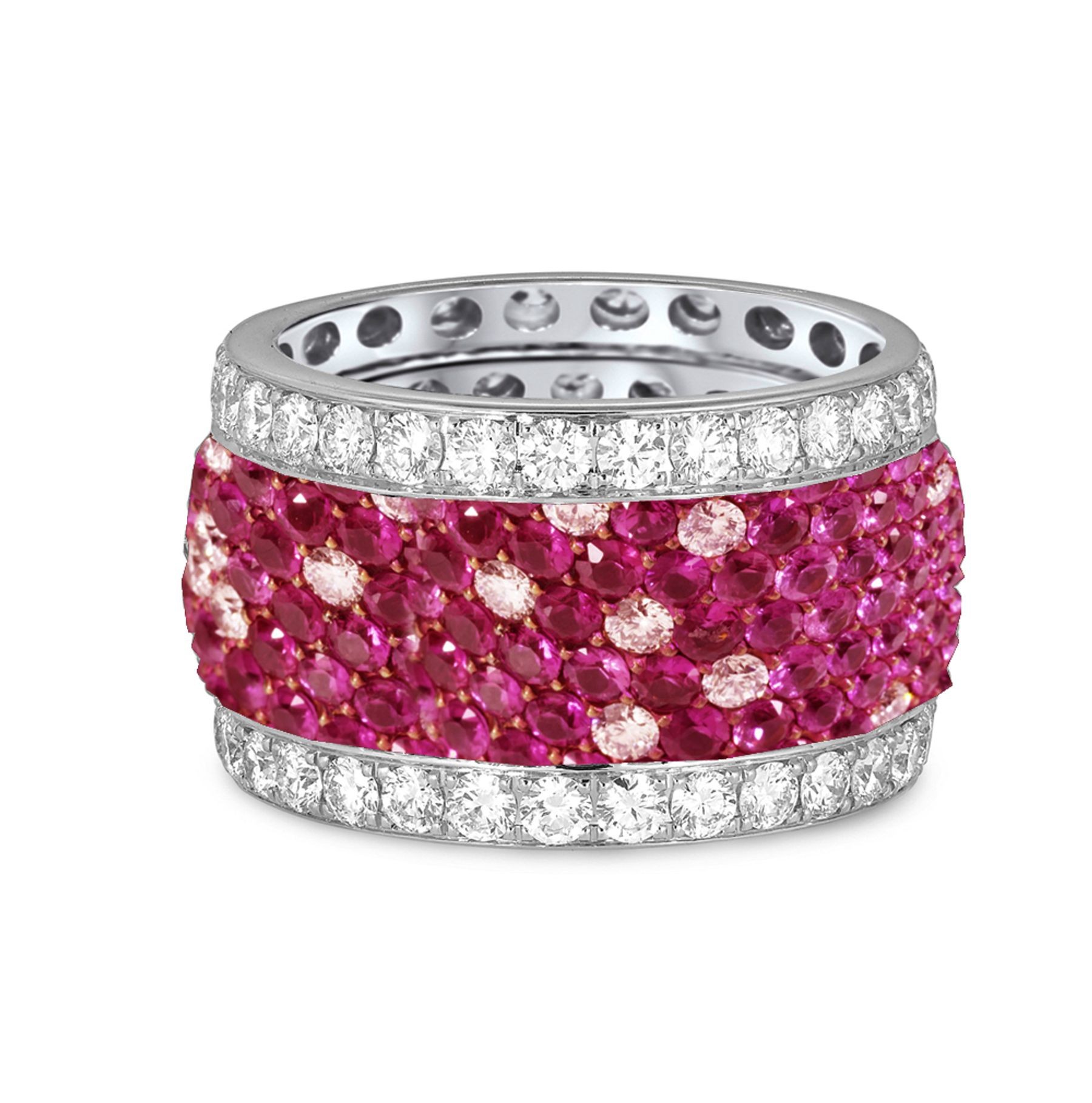 High Quality Multi-Colored Diamonds & Precious Stones Eternity Band Rings