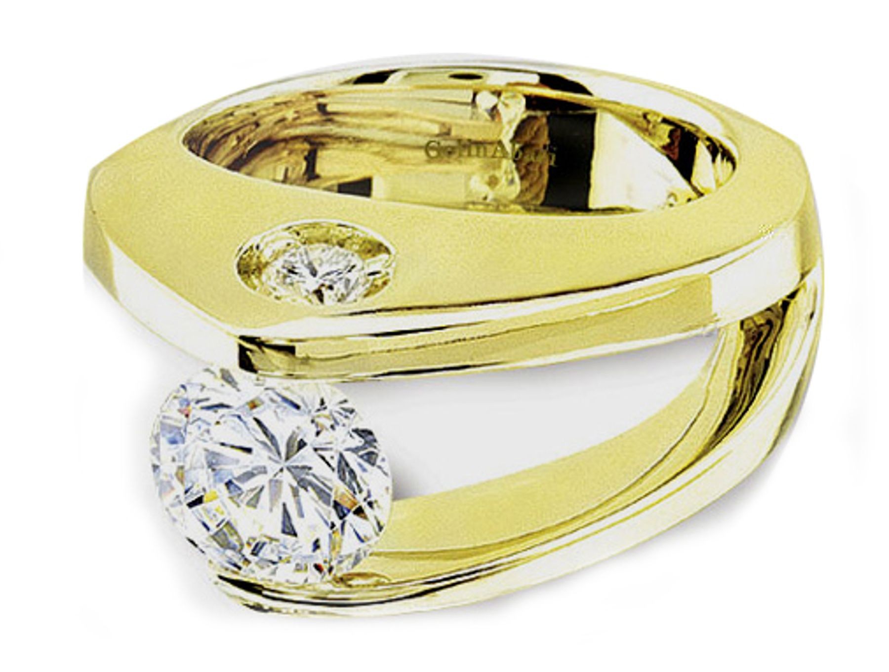Platinum Gold Diamond Tension Ring