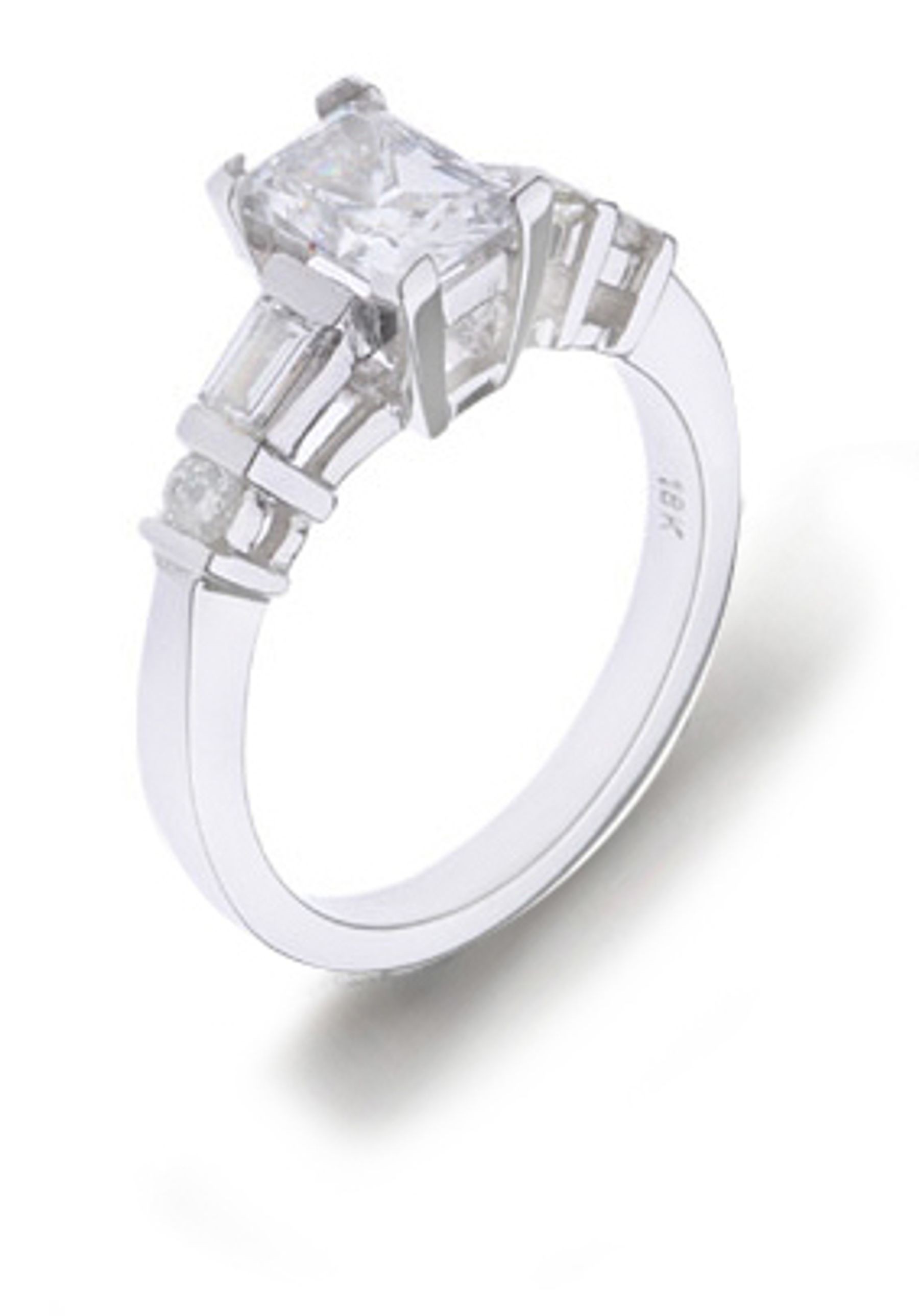 Engagement Side Accent Diamond Ring. 