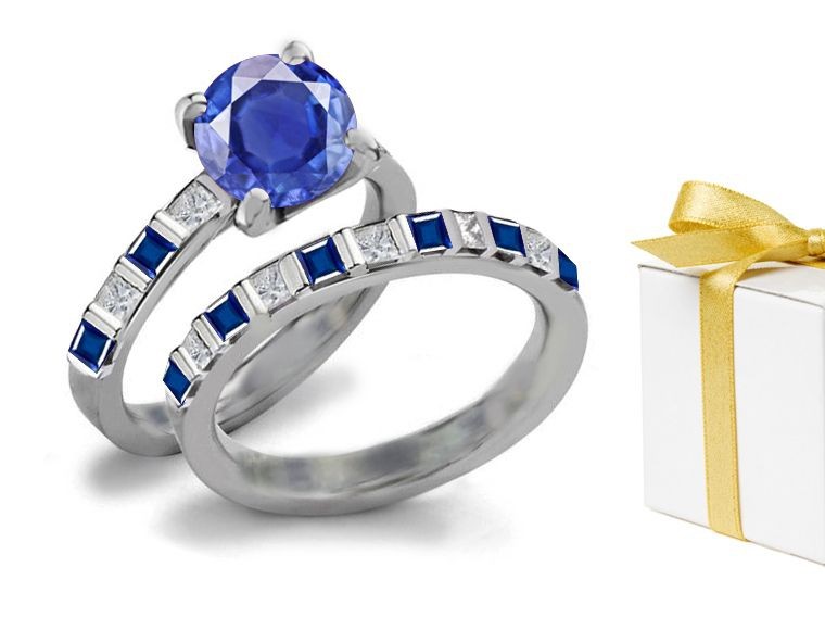 Rare Deep Blue Color: A Rare Gemmy Deep Blue Color Fine Sapphire Gemstone Ring With Diamonds G/H-VS-SI1 ON SALE