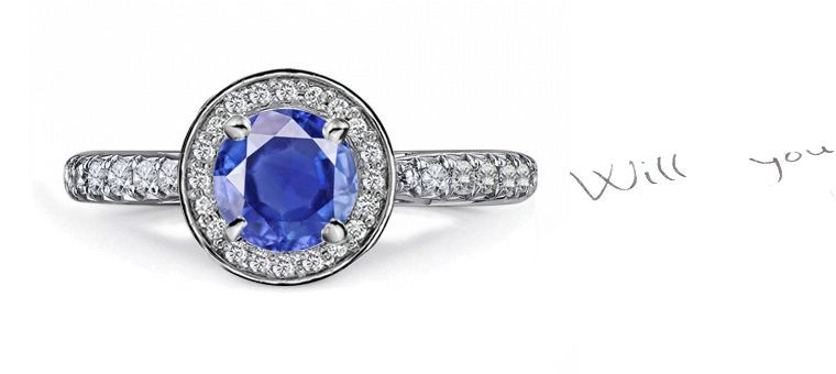 Great Variety of Sapphires: Antique Pave' Set Deep Blue Sapphire Ring With Diamonds in 14k White Gold & Platinum