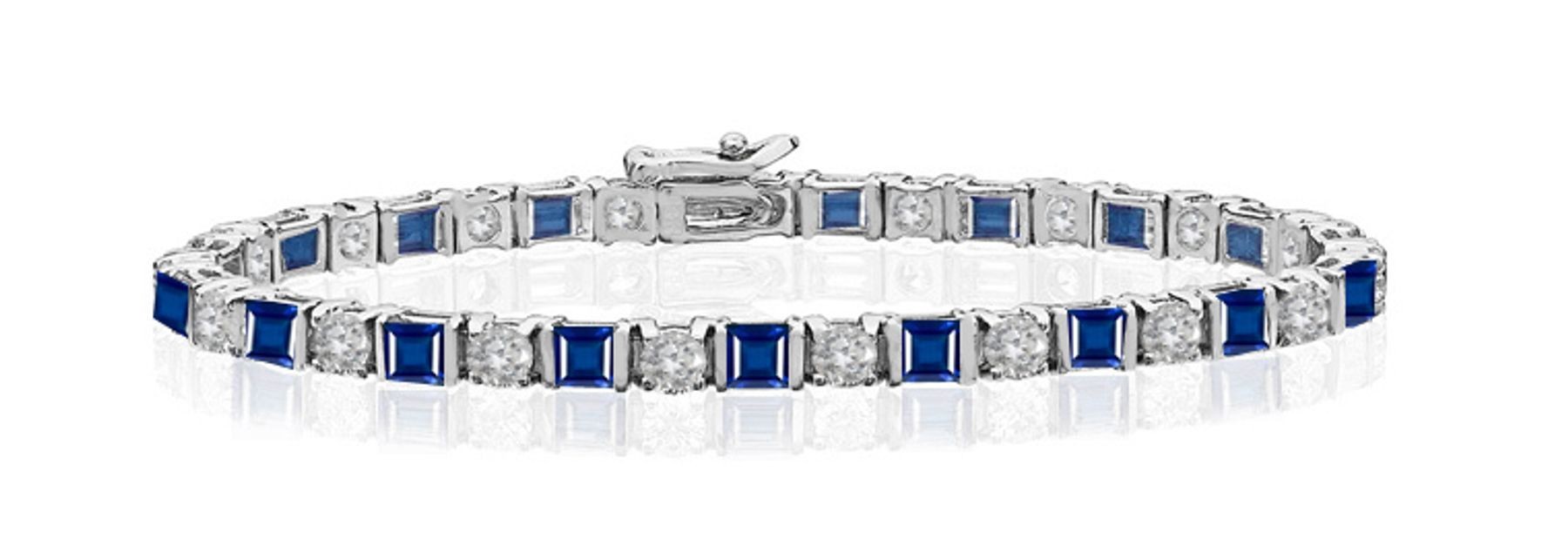Premier Designer Colored Gemstone Jewelry Collection: New Blue Sapphire & Diamond Bracelet and Necklace