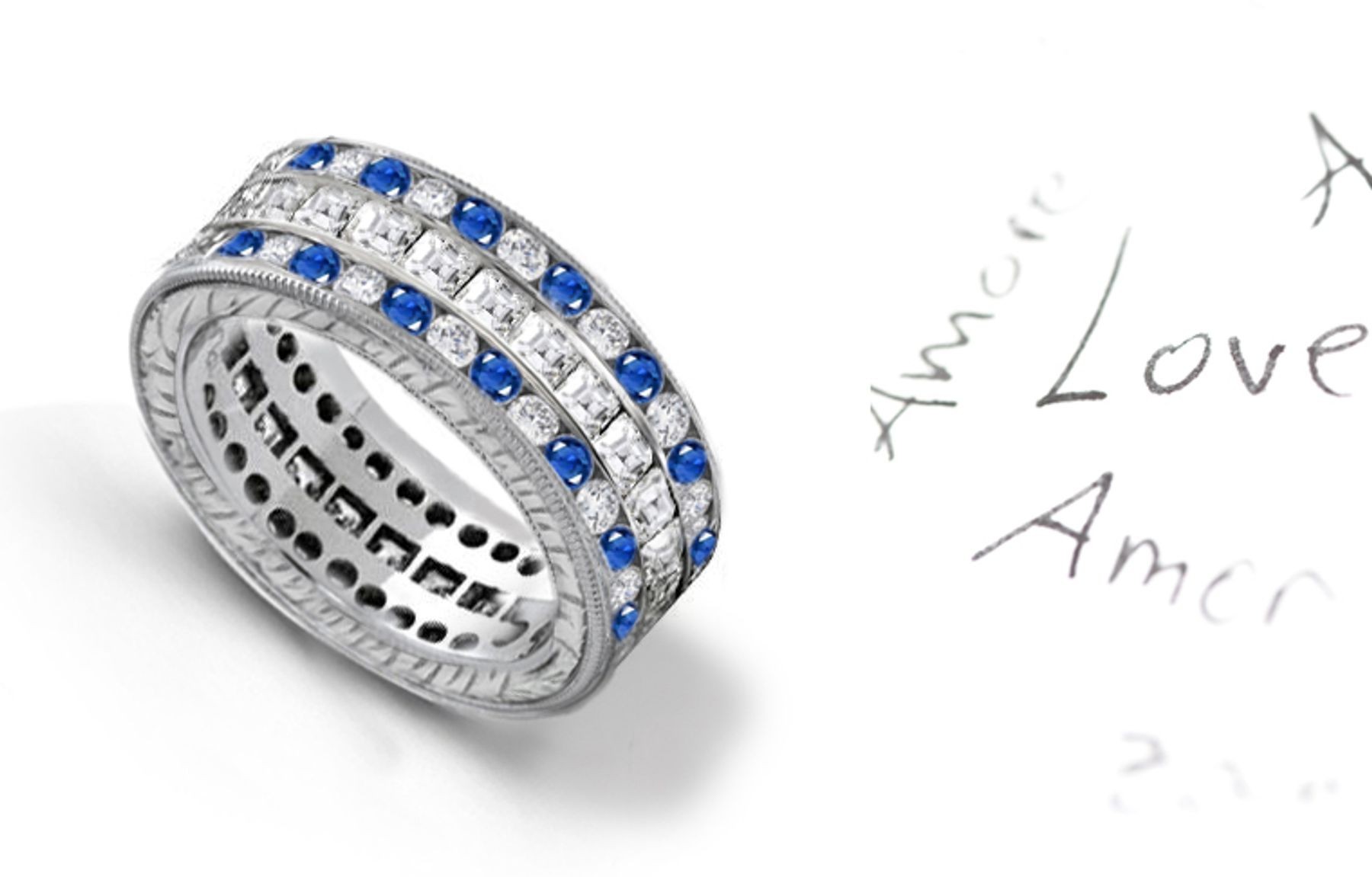 Diamond Jewelry: Triple Stacked Sparkling Diamond Eternity Bands