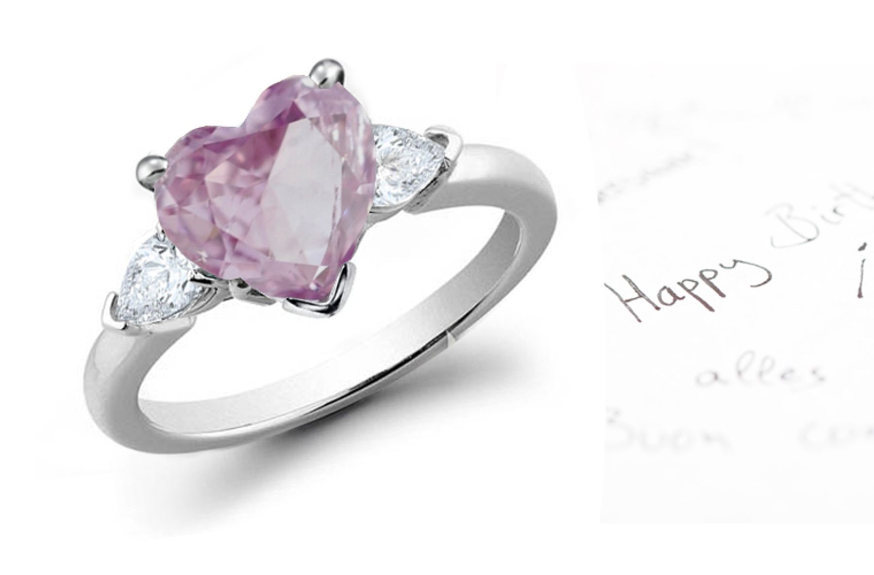 Heart Pink Diamond Designer Ring