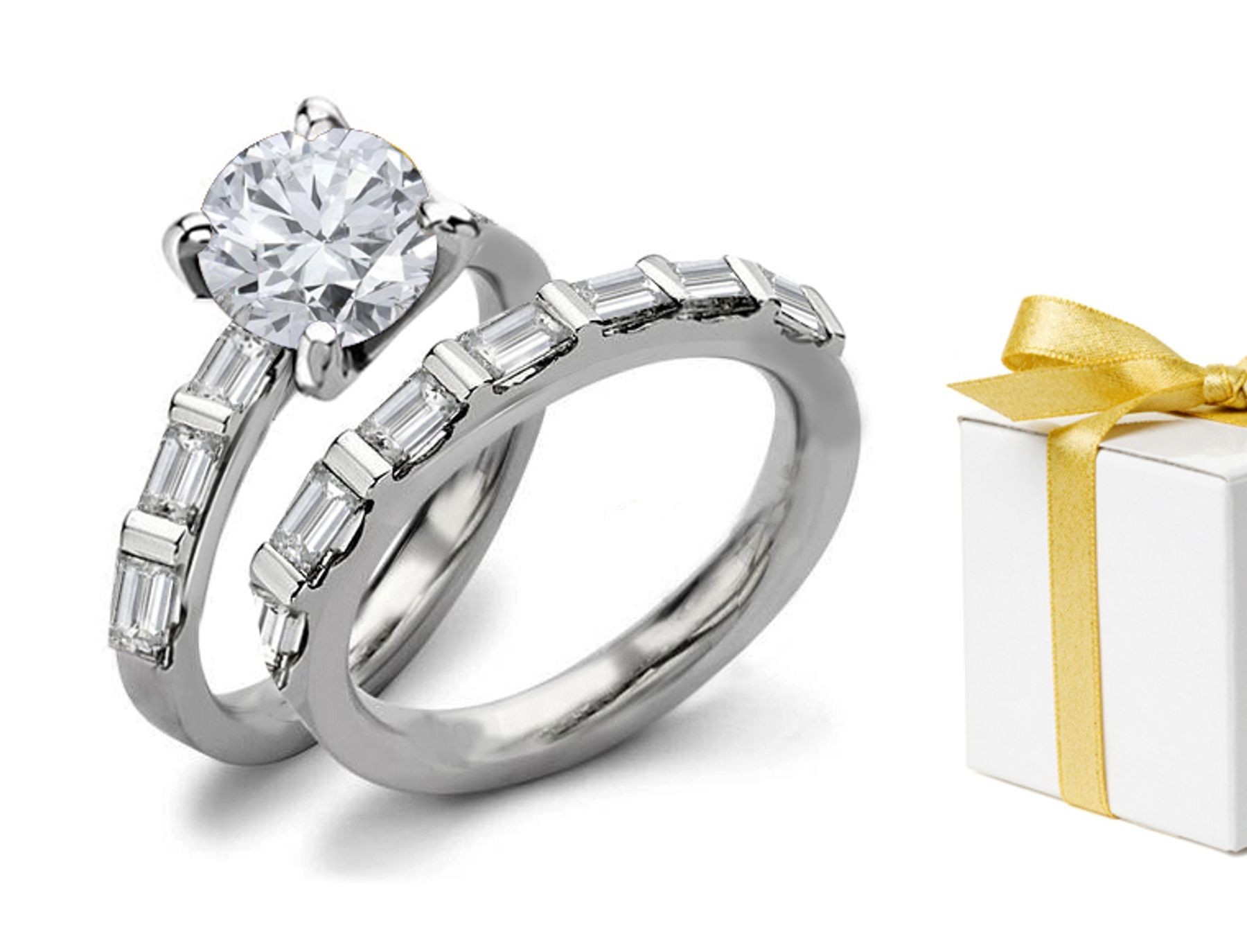 Premier Designer Diamond Engagement & Wedding Rings Set