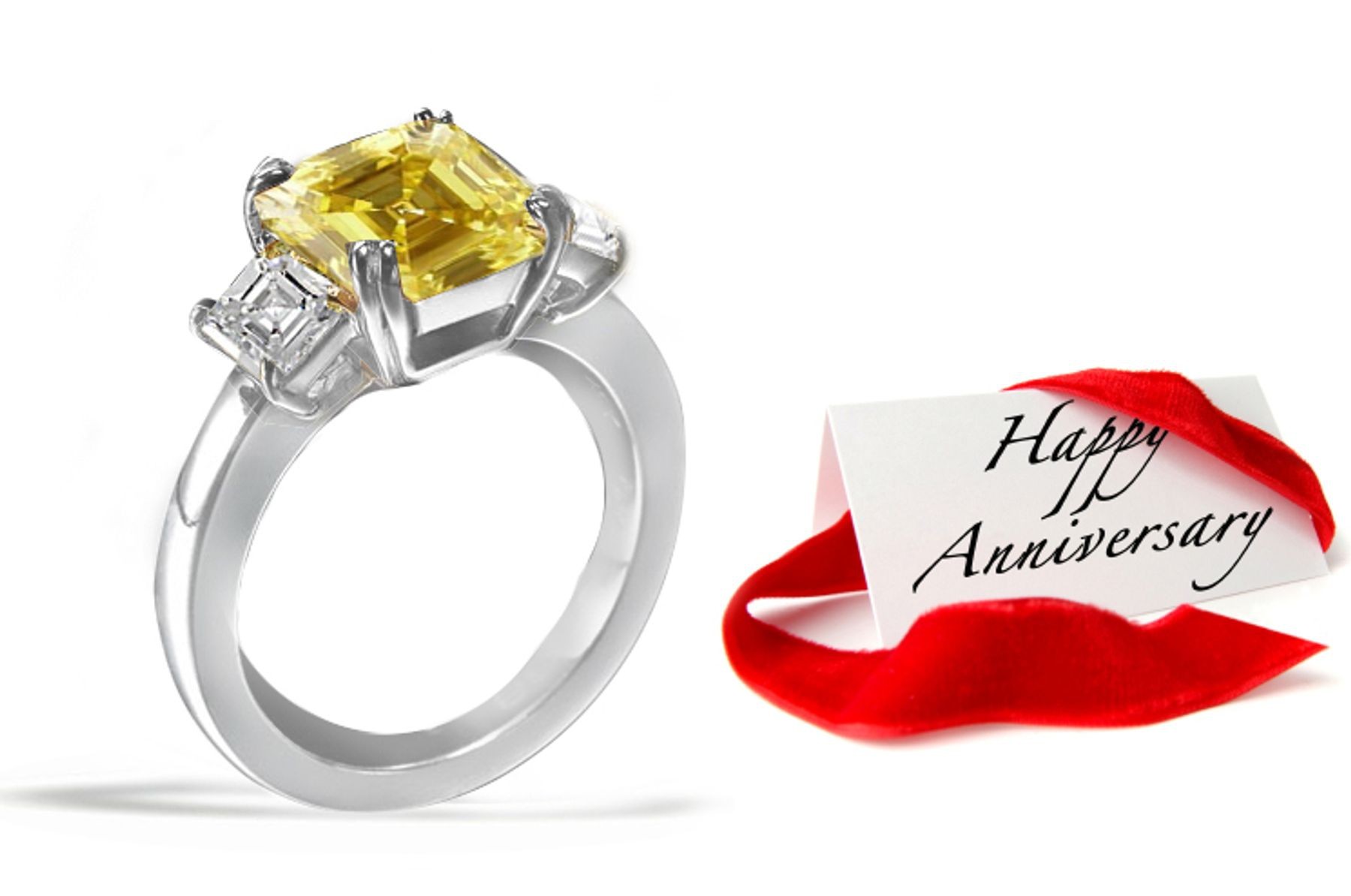 Oval Yellow Sapphire with Oval Diamonds in 14k White Gold Sapphire Diamond Ring (7x5 mm)
