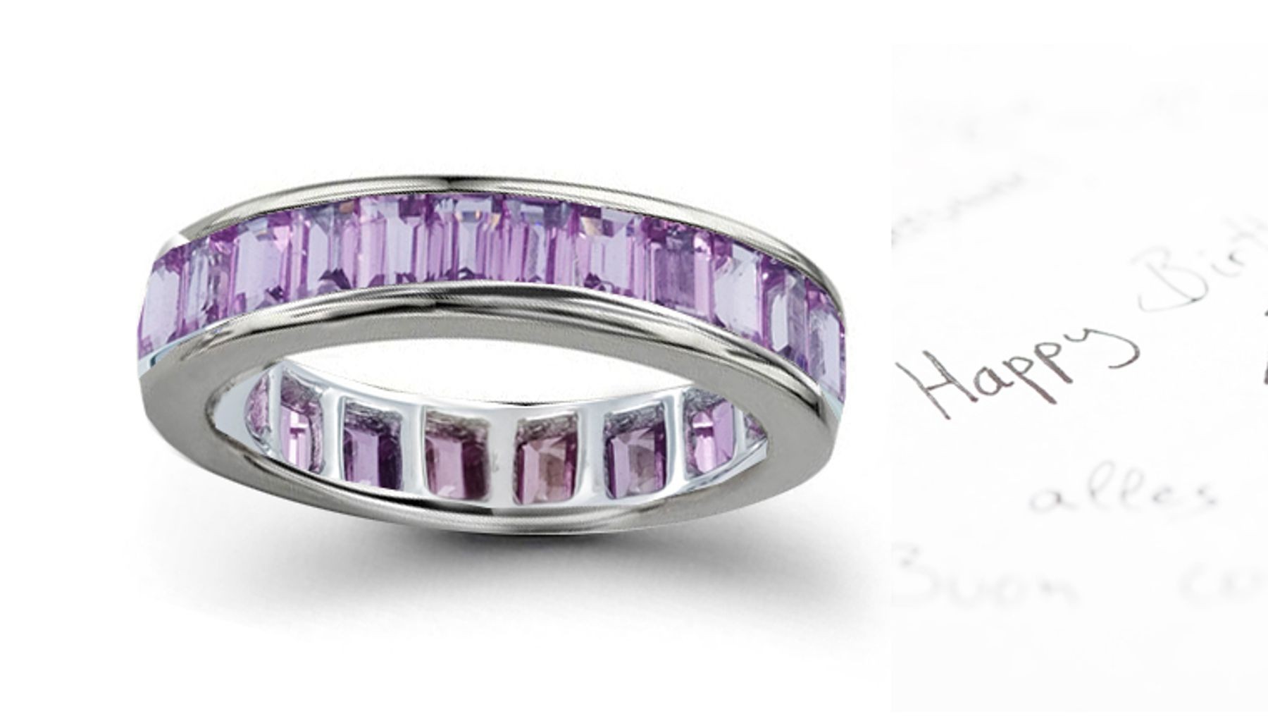 Famous Purple Sapphire Baguette Eternity Ring