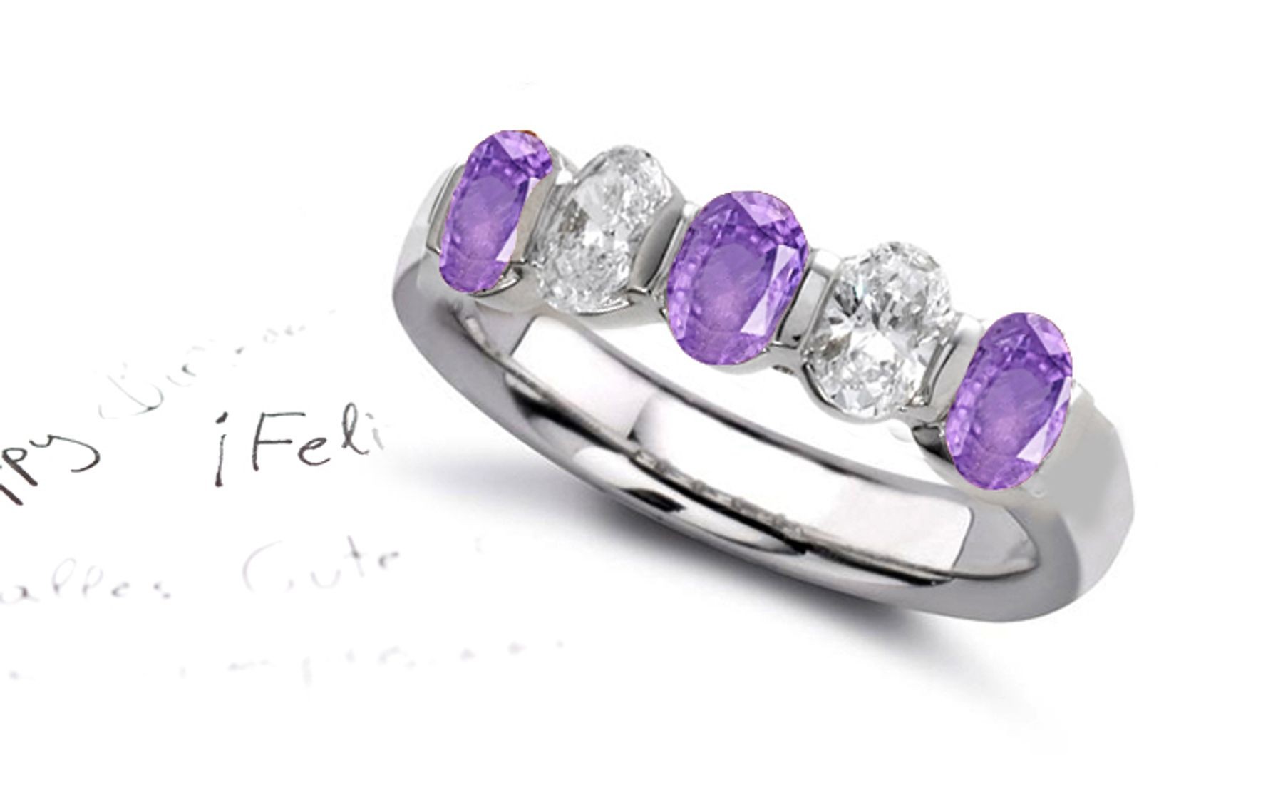 Design & Style: Very Popular Purple Sapphire Diamond Ring
